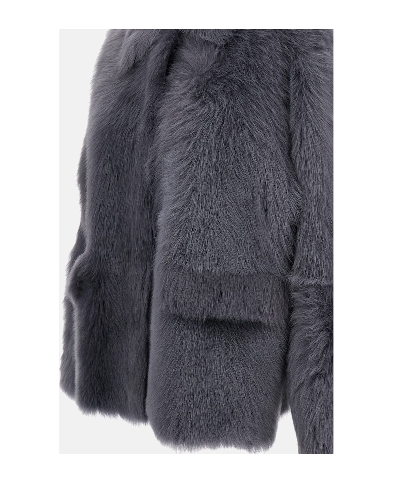 Desa 1972 Reversible Shearling Boxy Jacket - Grey