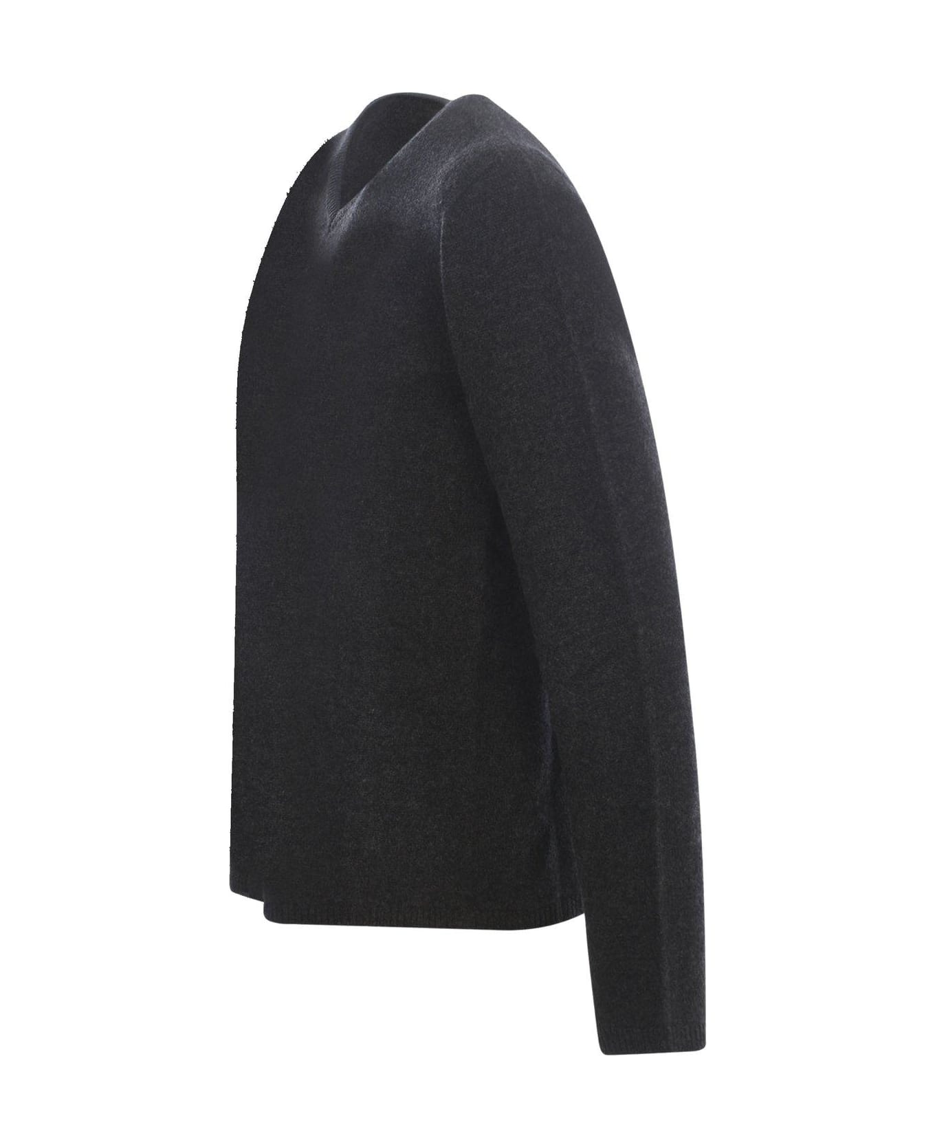 'S Max Mara Quinto Wool V Neck Slim Sweater - Grey ニットウェア