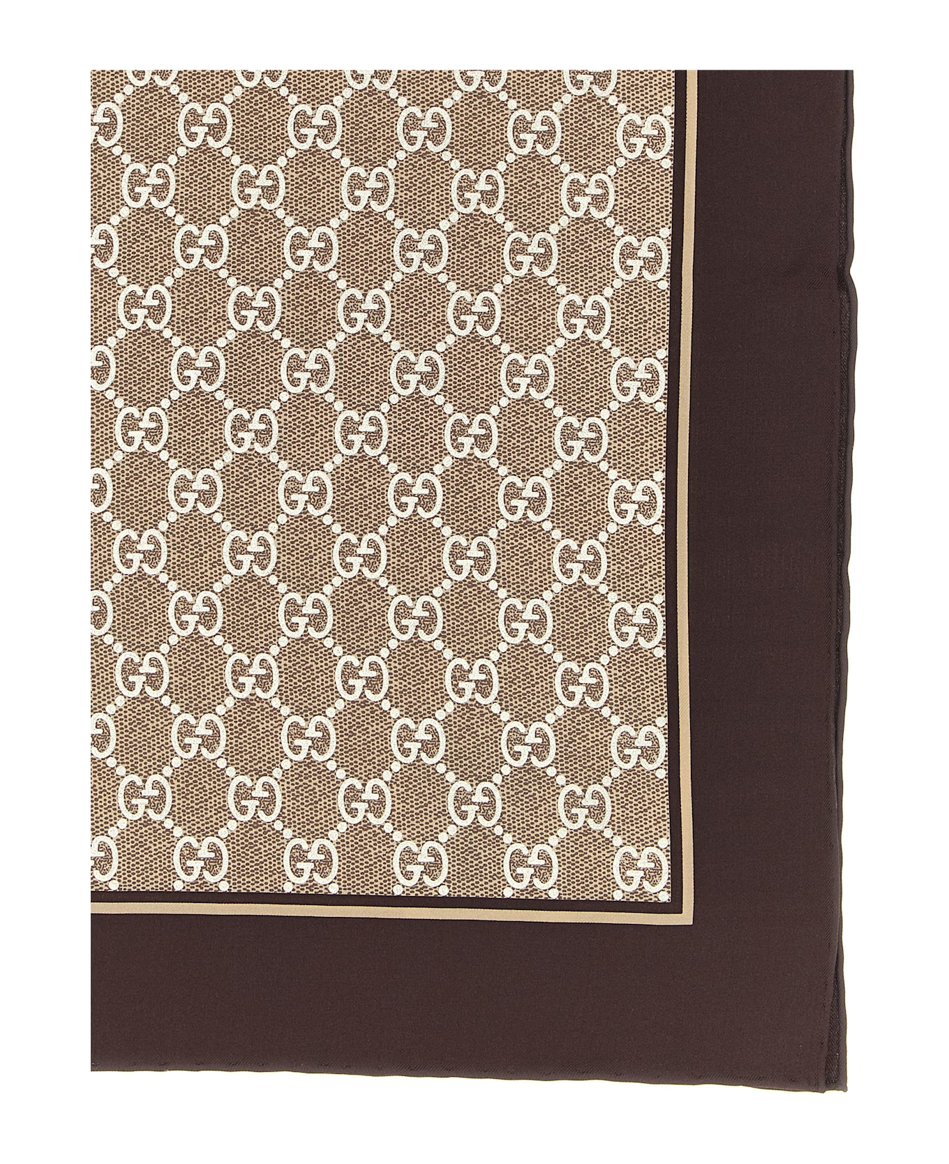 Gucci Gg Lamé Scarf - Brown