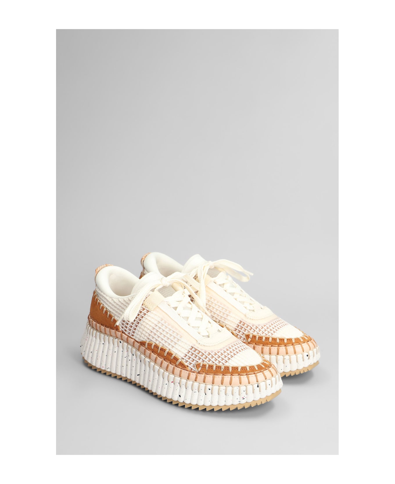 Chloé Nama Sneakers In Beige Suede - beige
