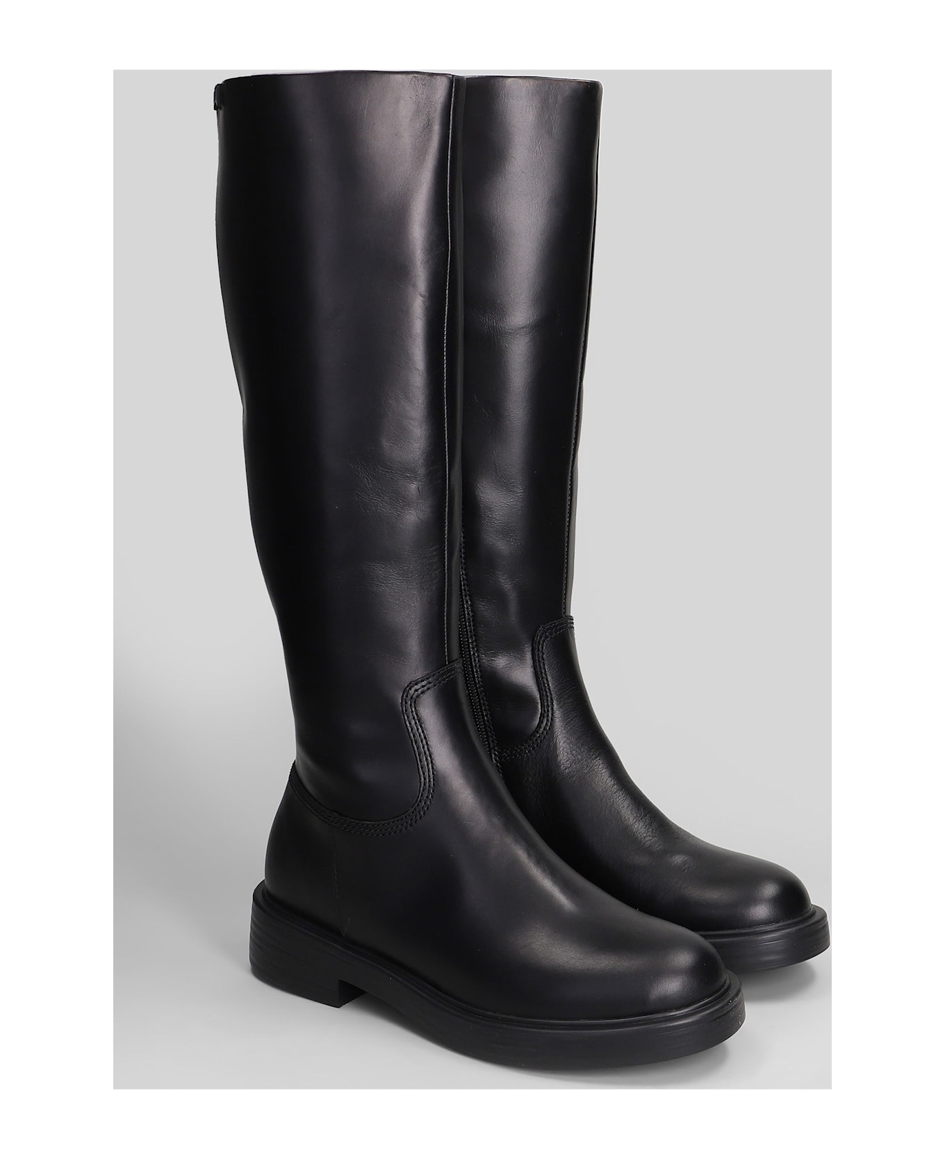 Camper Dean High Heels Boots In Black Leather - black