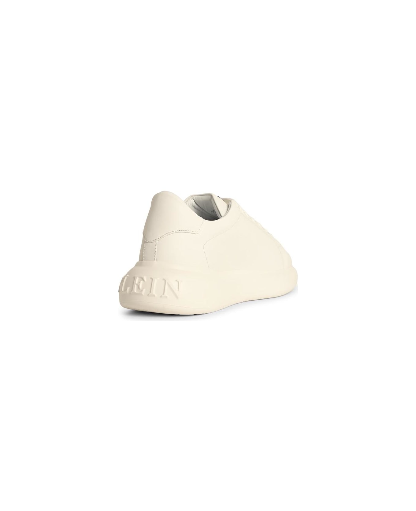 Philipp Plein 'low Top New Basic Hexagon' White Leather Sneakers - White