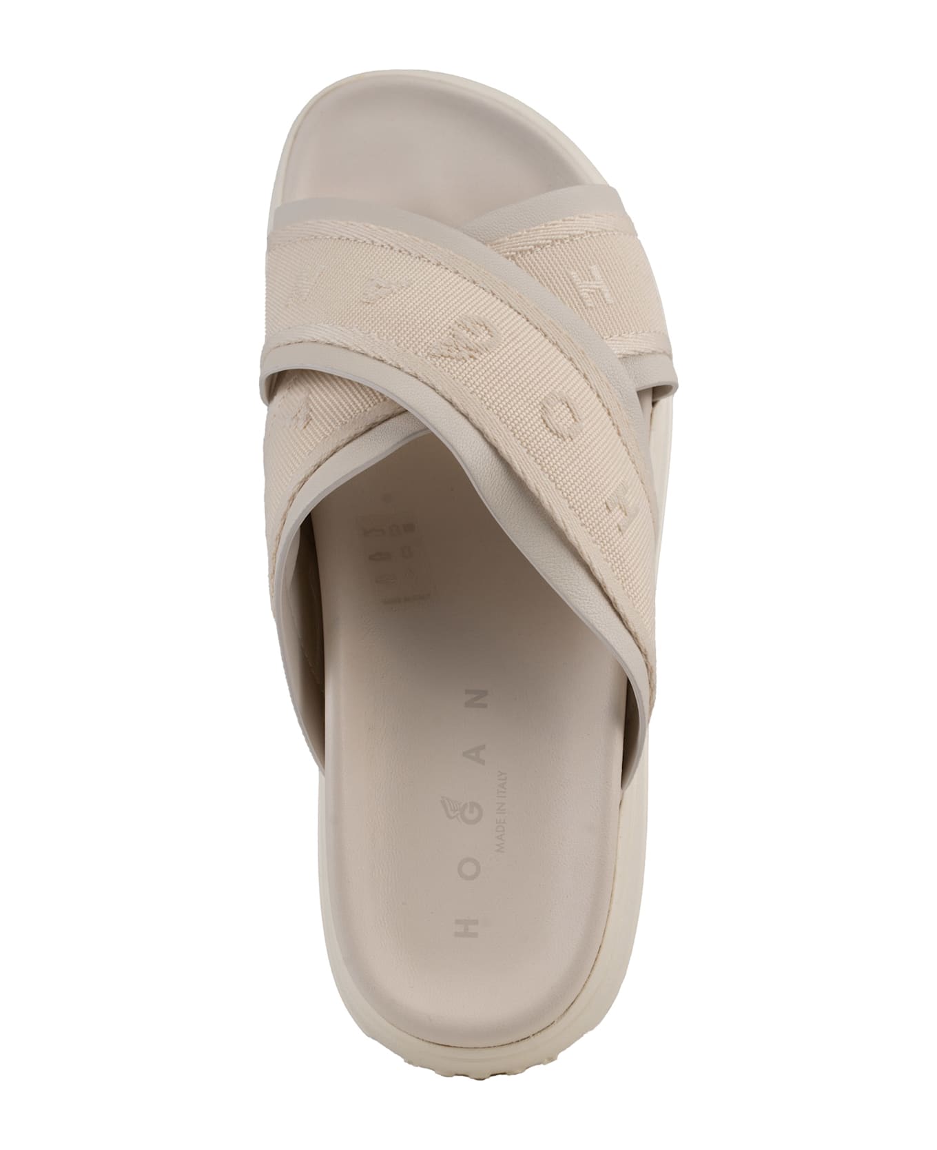 Hogan Skyscraper Sandals In Ivory Nappa - White