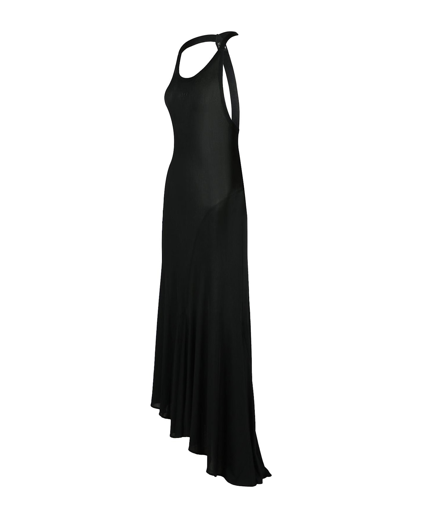 Off-White Black Viscose Dress - Black