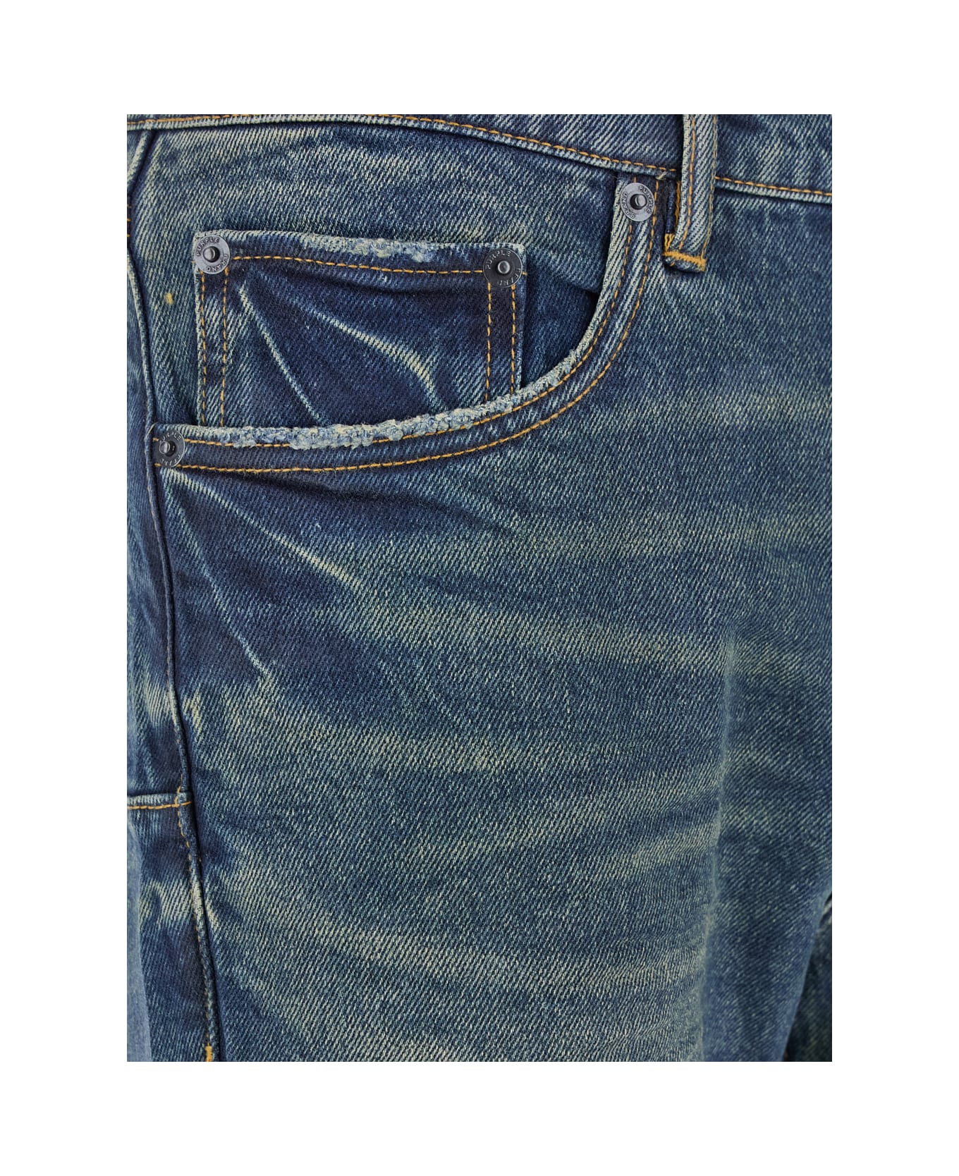 Purple Brand Blue Skinny Faded Jeans In Denim Black - Blu