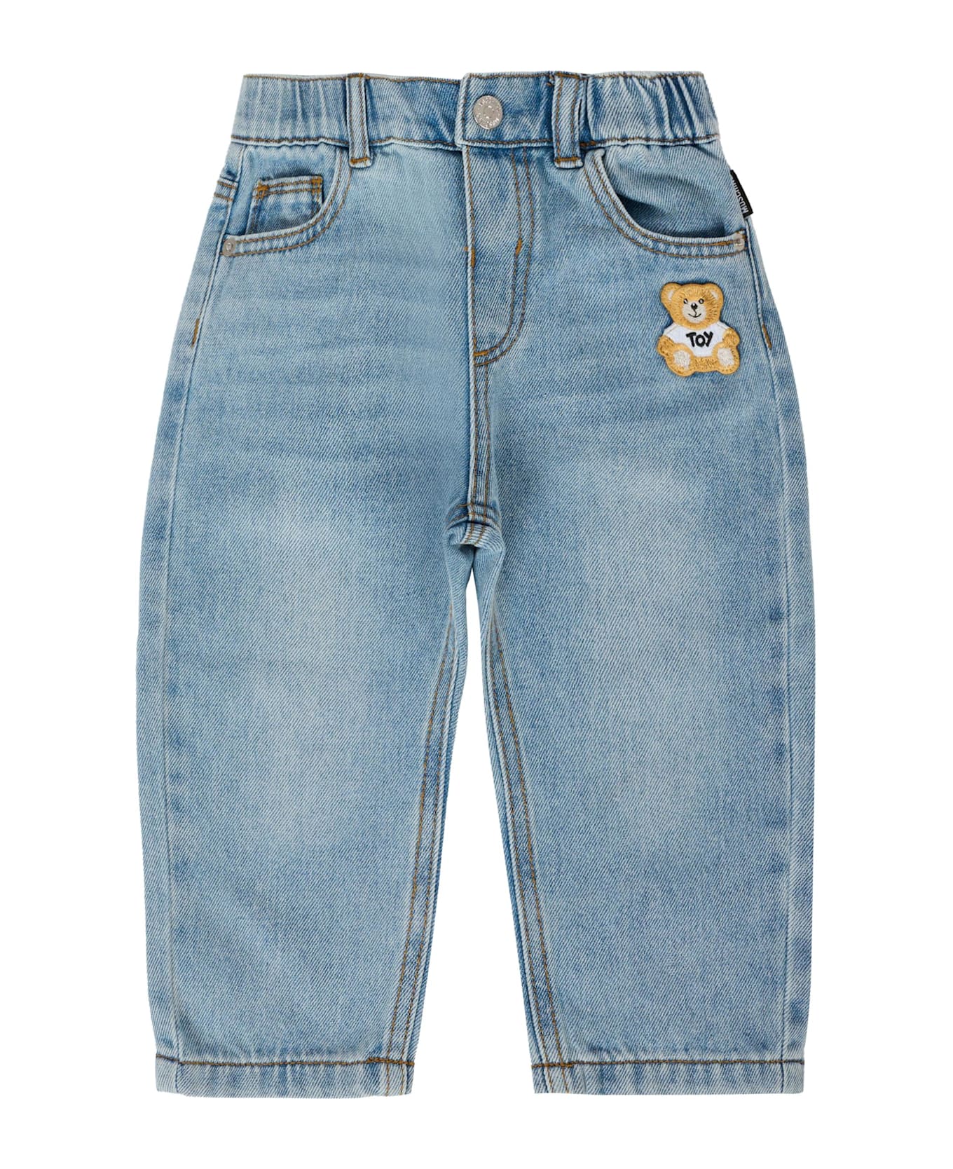 Moschino Denim Jeans For Baby Boy With Teddy Bear - Denim