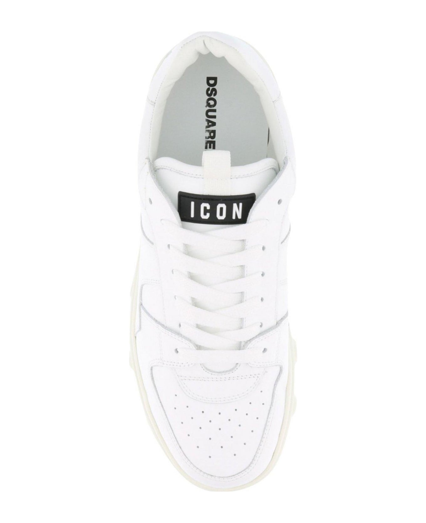 Dsquared2 Logo Printed Low-top Sneakers - White