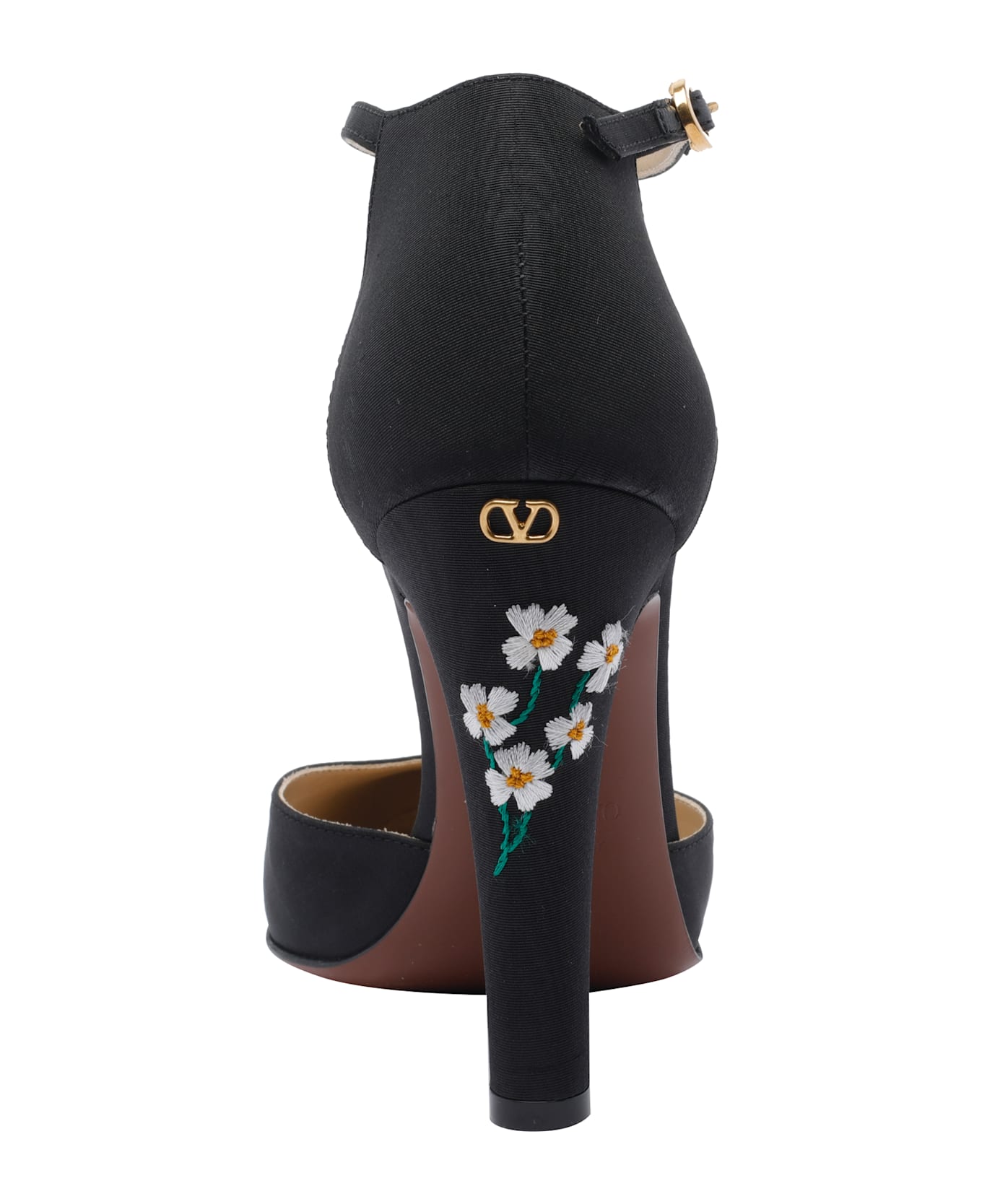 Valentino Garavani Hi Dolly Floral Embroidered Decollete
 - Black