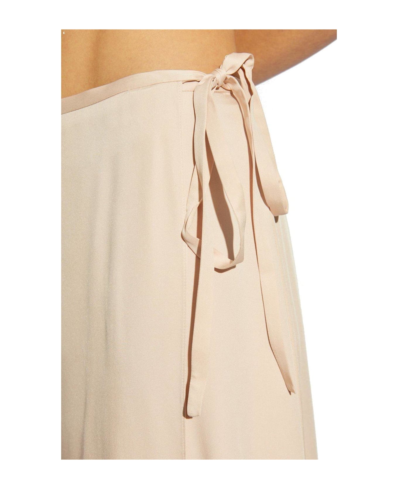Theory Flared Hem Wrapped Midi Skirt - PINK
