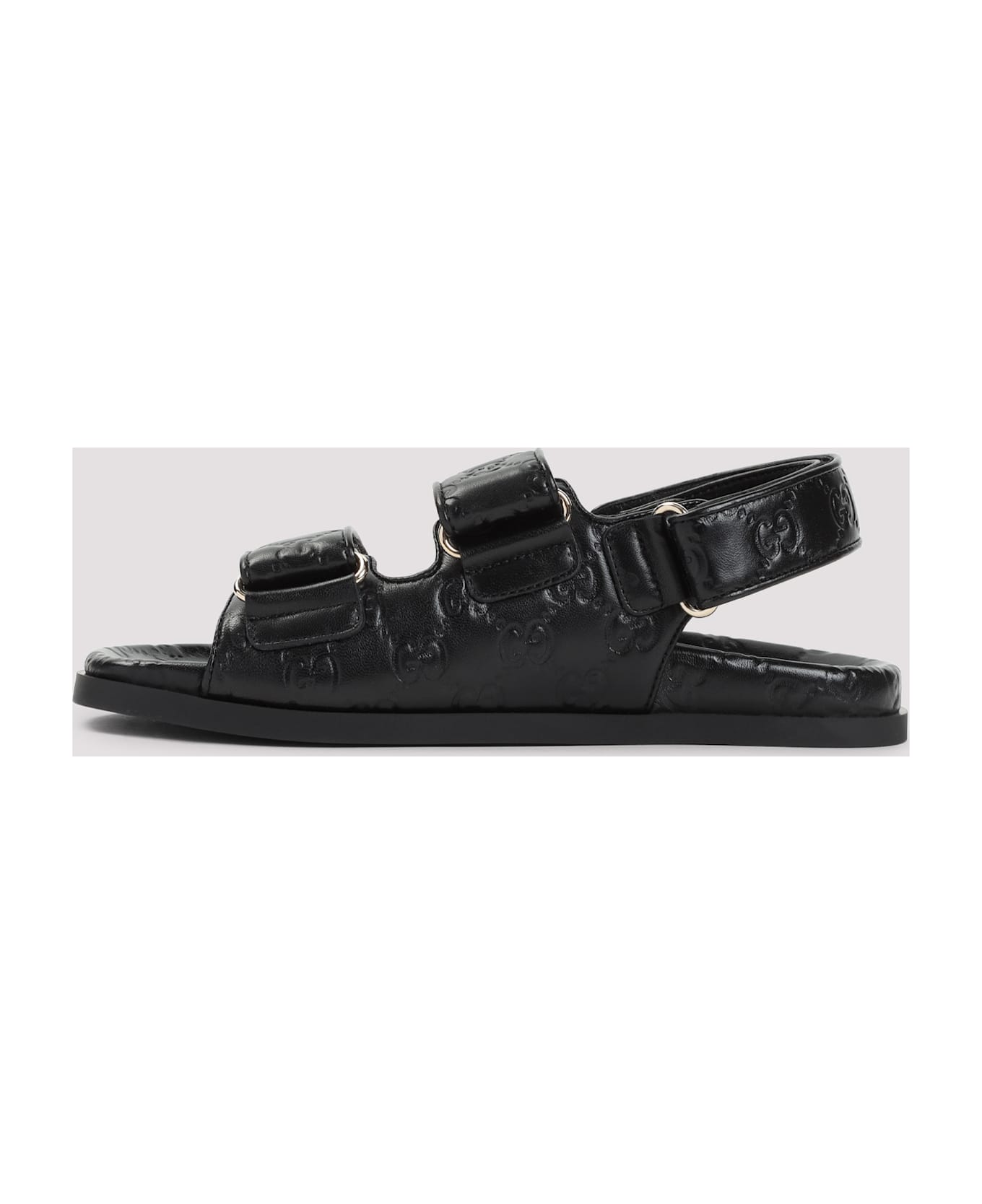 Gucci Black Leather Sandals - BLACKBLACK