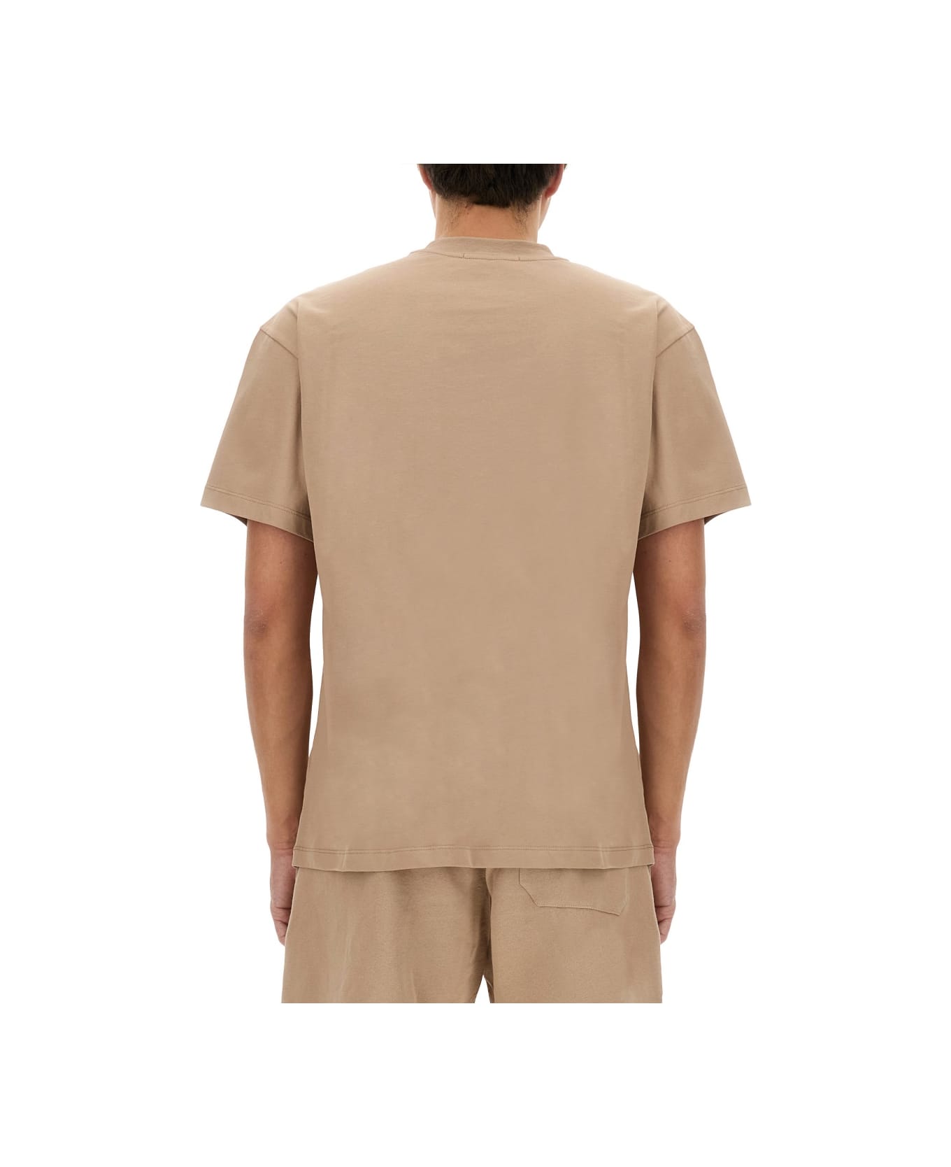 MSGM T-shirt With Logo - Beige シャツ