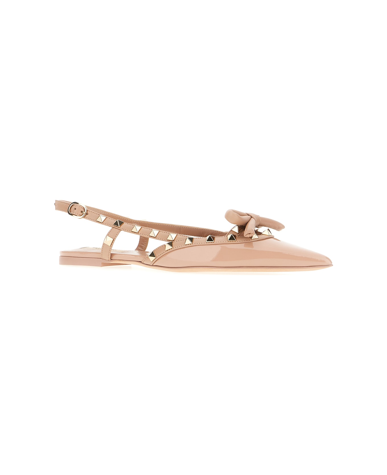 Valentino Garavani Skin Pink Leather Ballerinas - ROSE CANNELLE