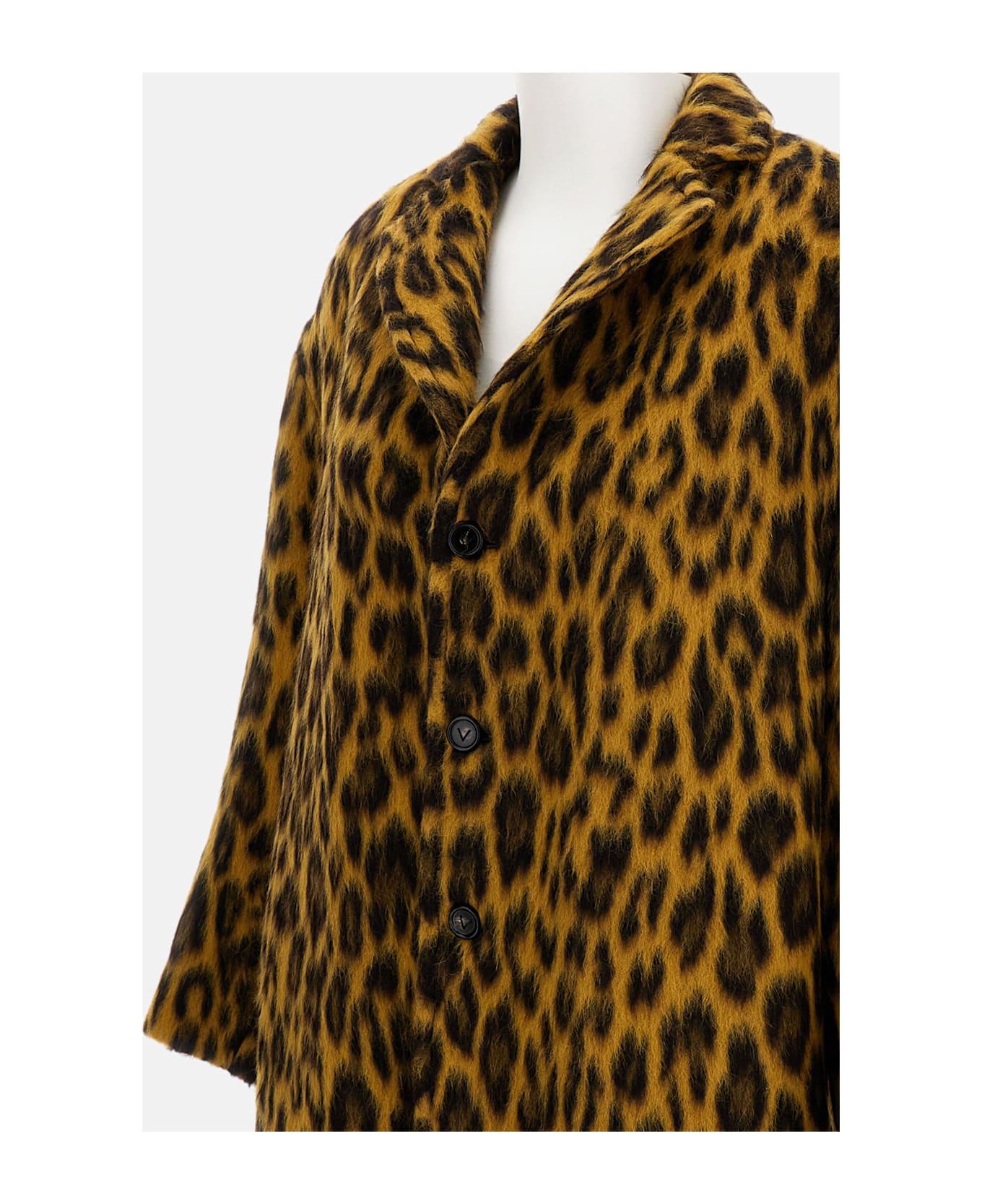 Bottega Veneta Leopard-print Alpaca Coat - Beige