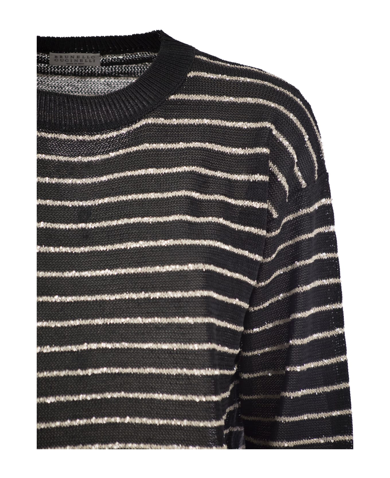 Brunello Cucinelli Sequin Striped Sweater - Grey