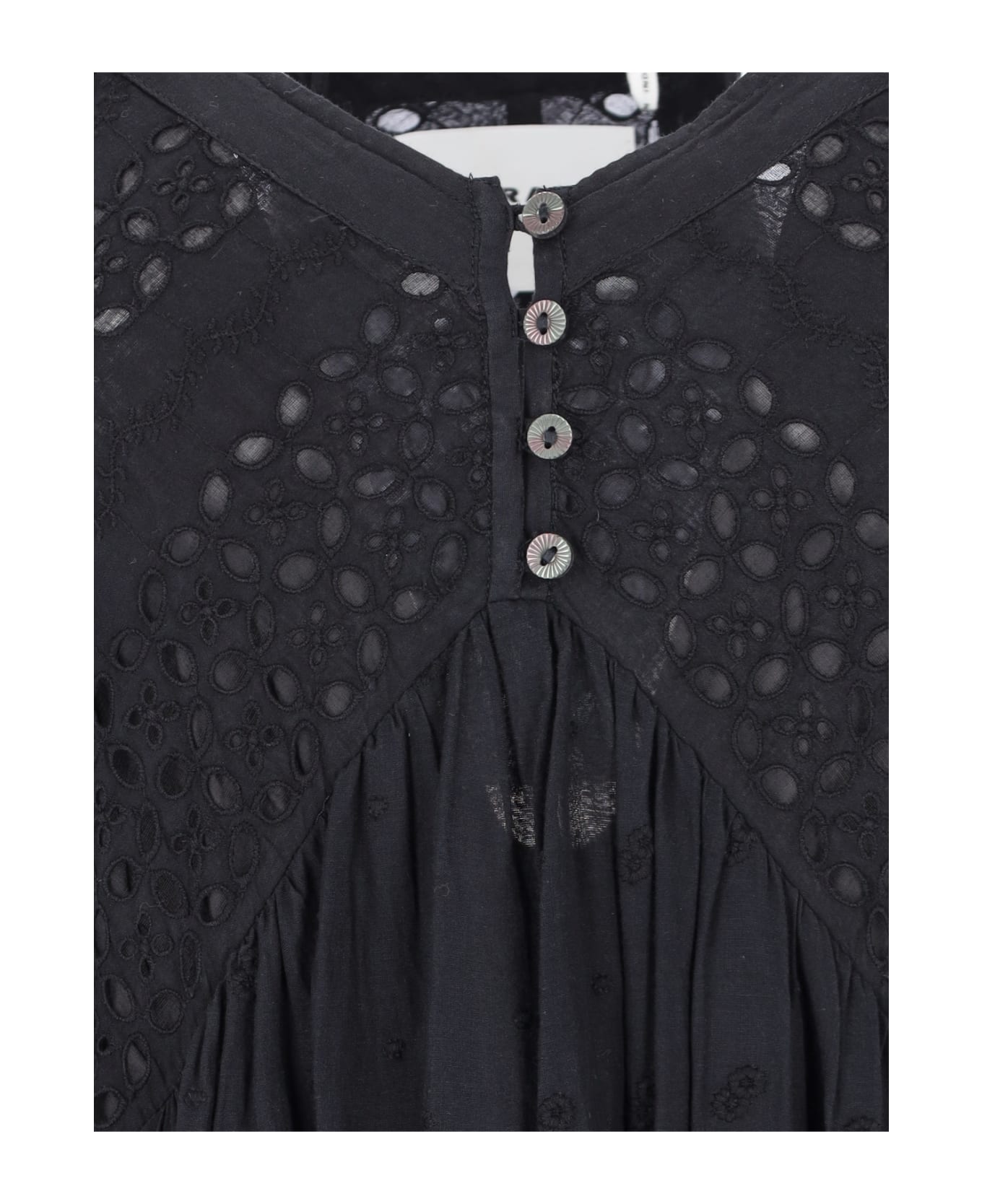Marant Étoile Maxi Dress In Sangallo - Black   ワンピース＆ドレス