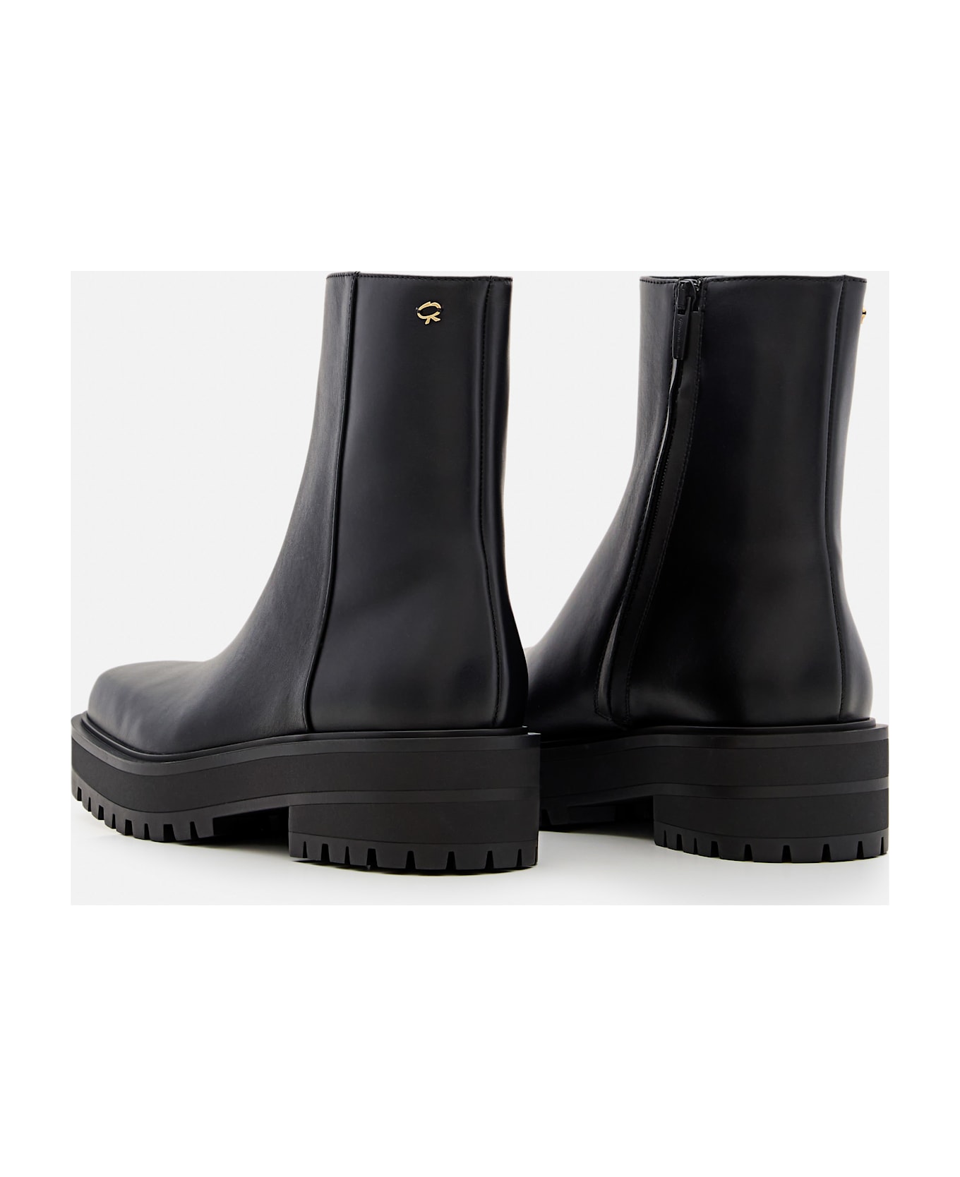 Gianvito Rossi Leather Combat Boots - Black