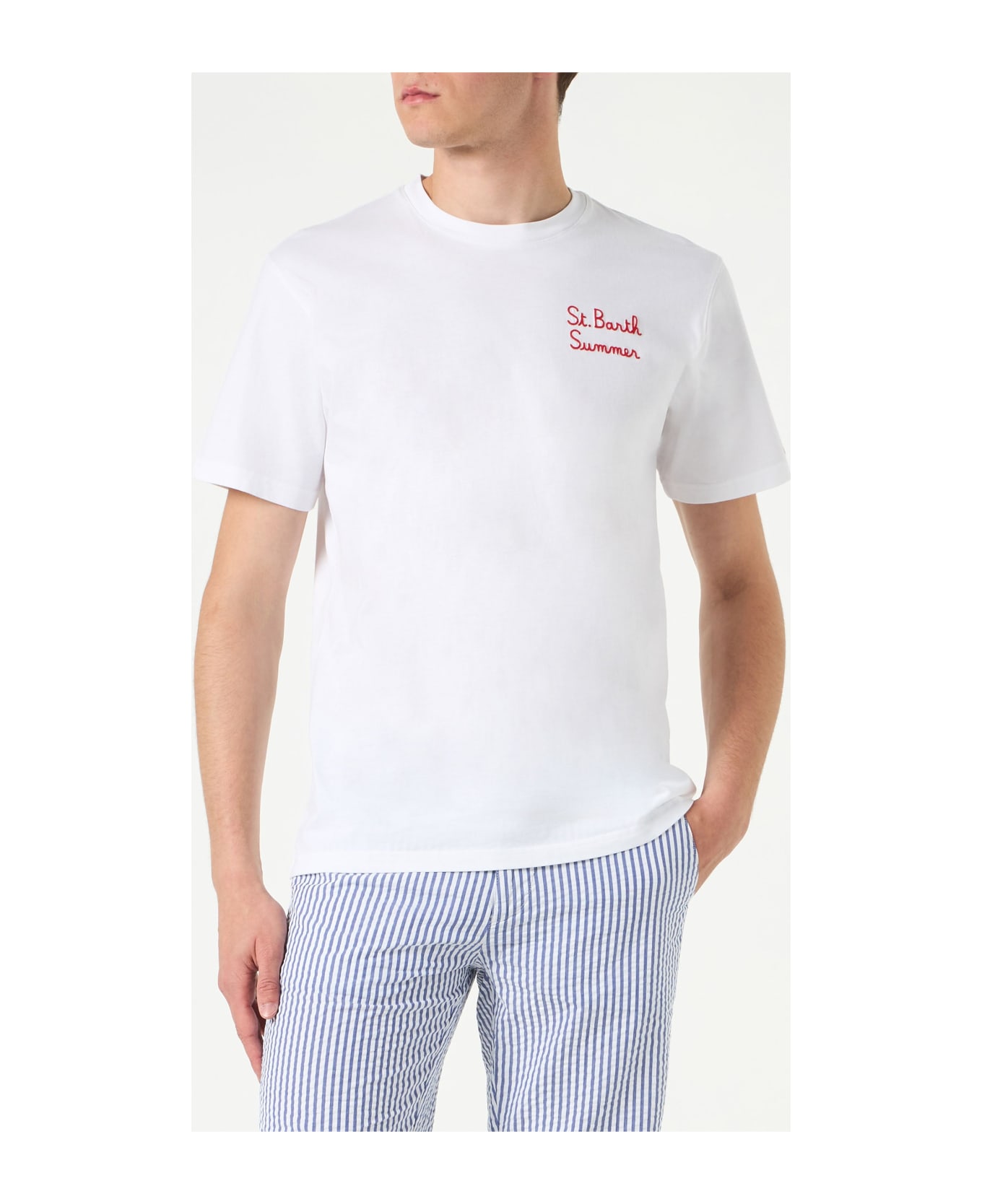 MC2 Saint Barth Man Cotton T-shirt With Simpson Family Print | The Simpson Special Edition - WHITE
