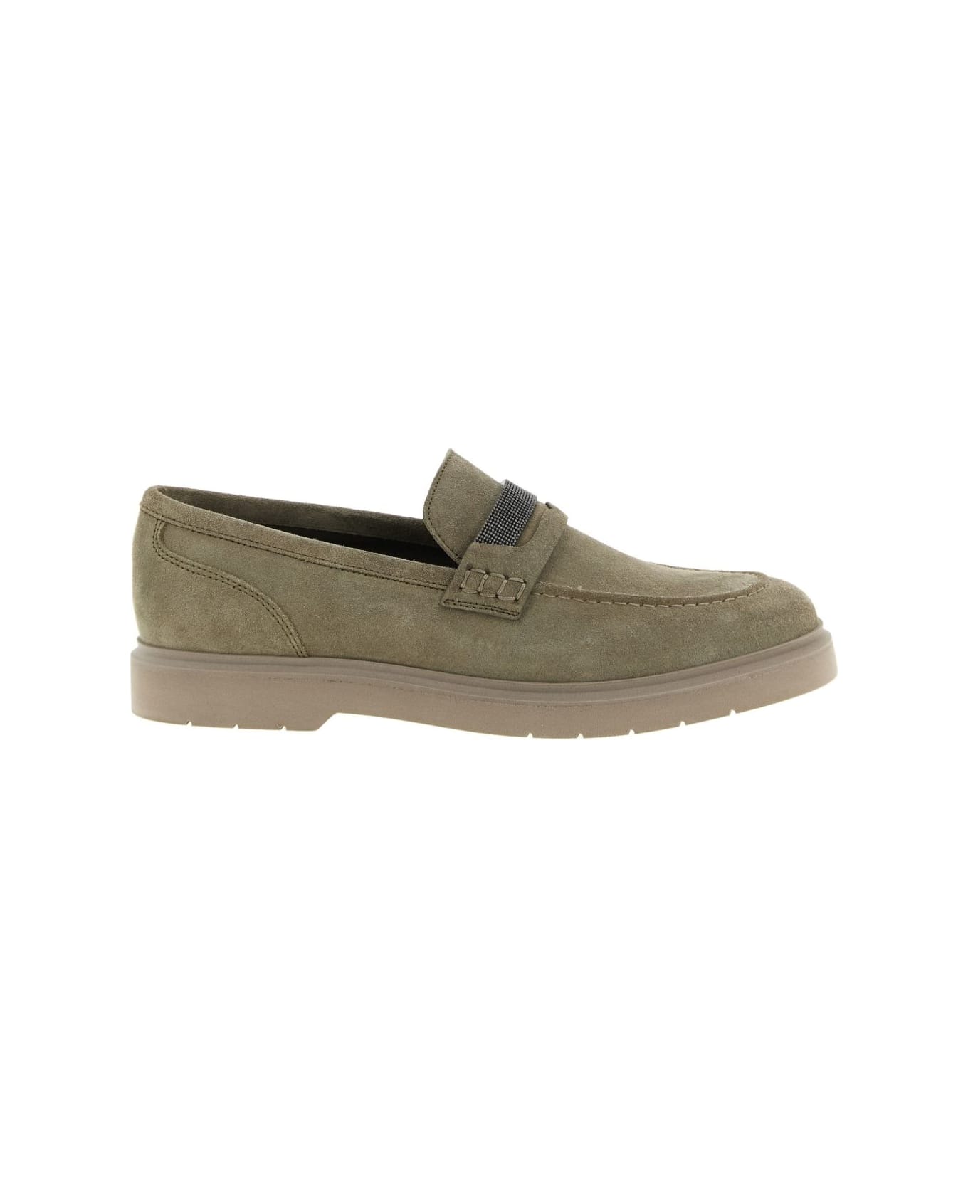 Brunello Cucinelli Suede Leather Loafers - Beige