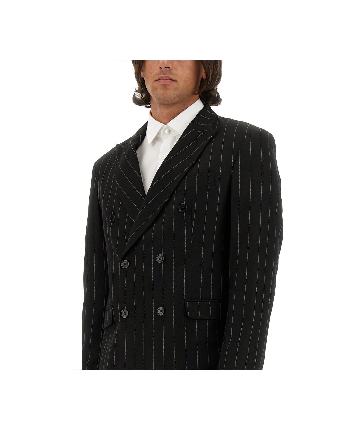 Family First Milano Double-breasted Jacket - BLACK