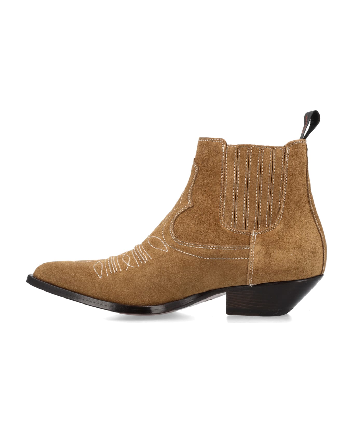 Sonora Idalgo Flower Ankle Boots - CIGAR
