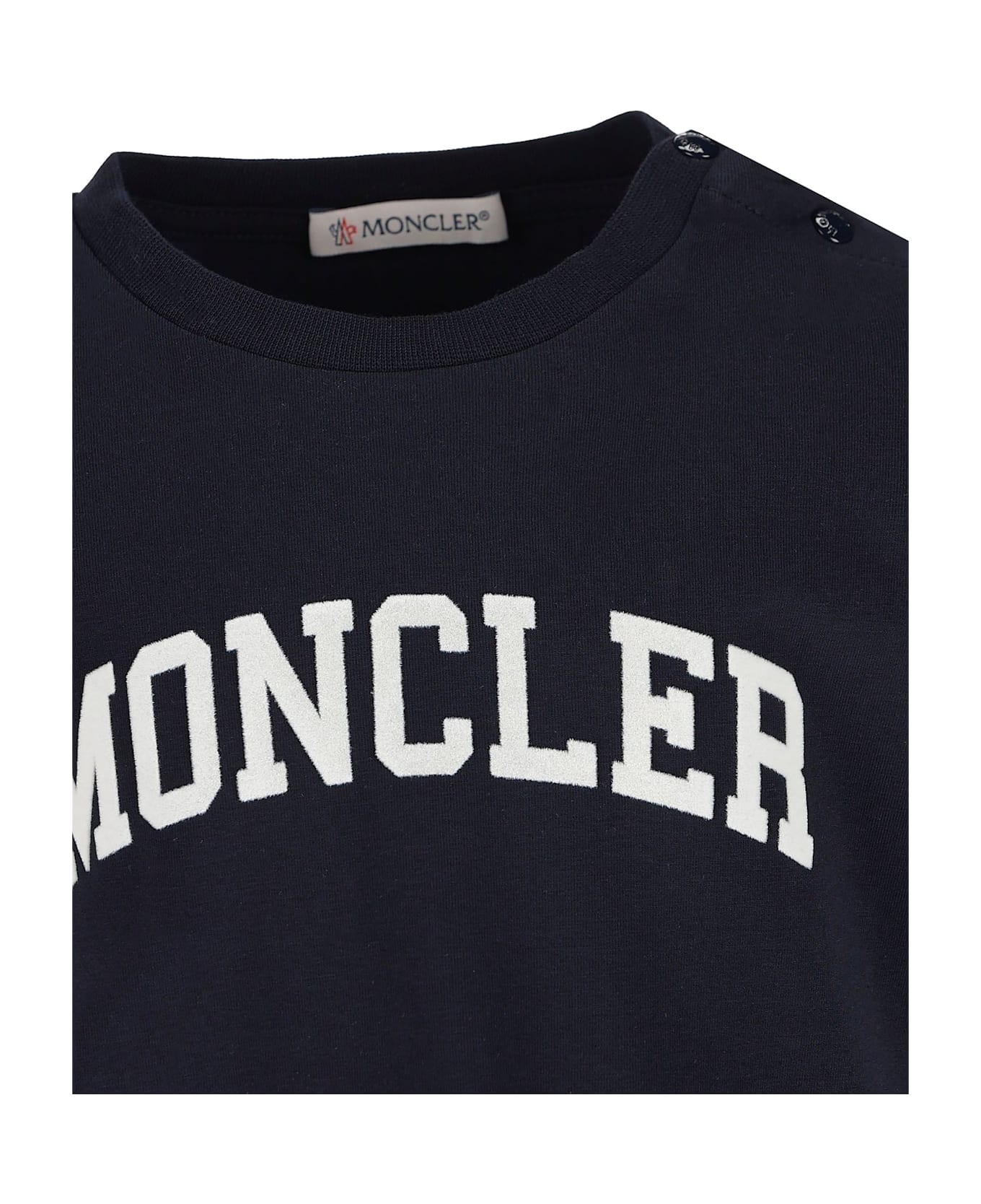 Moncler Logo Flocked Crewneck T-shirt