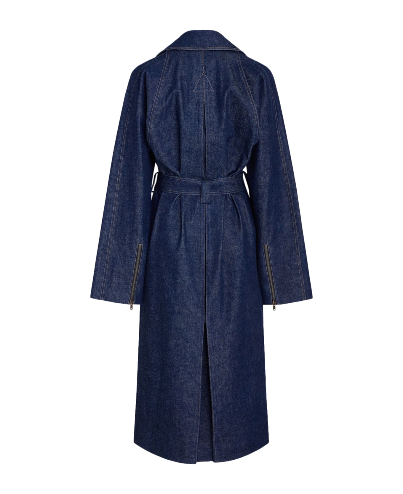 Alaia Belted Coat - Bleu Denim コート