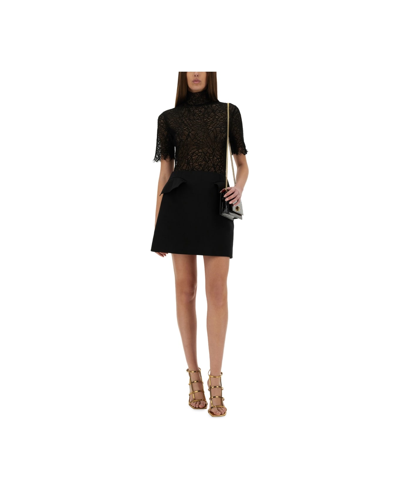 Alexander McQueen Wool Mini Skirt - BLACK
