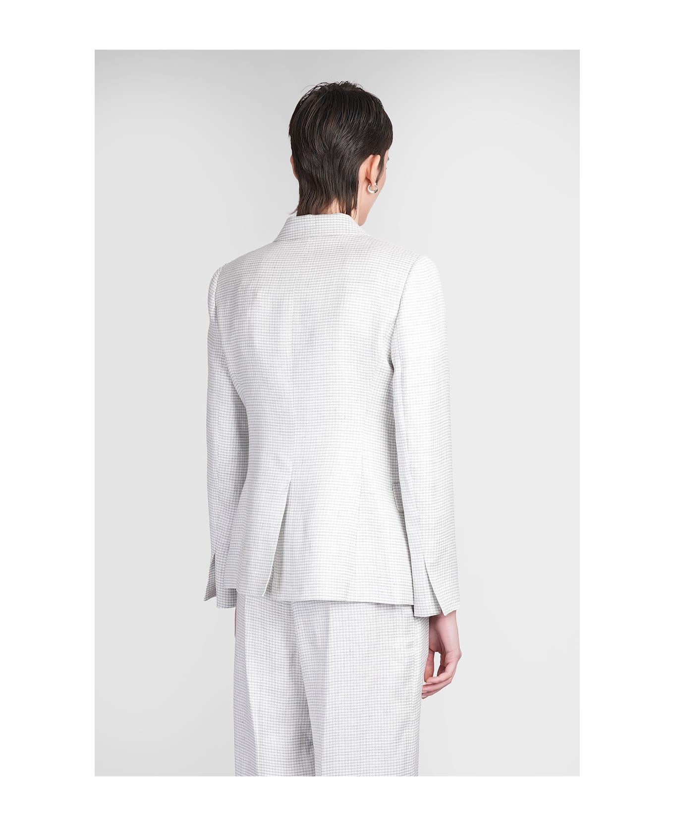 Theory Blazer In Grey Linen - grey