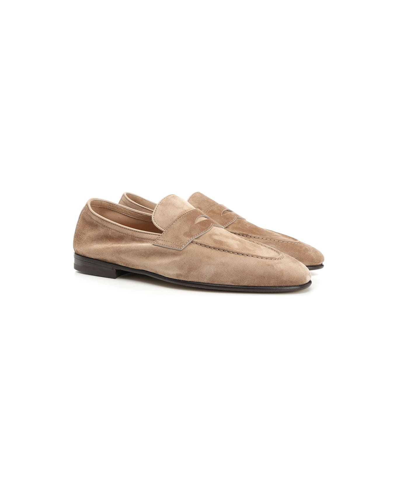 Brunello Cucinelli Suede Loafers - Beige