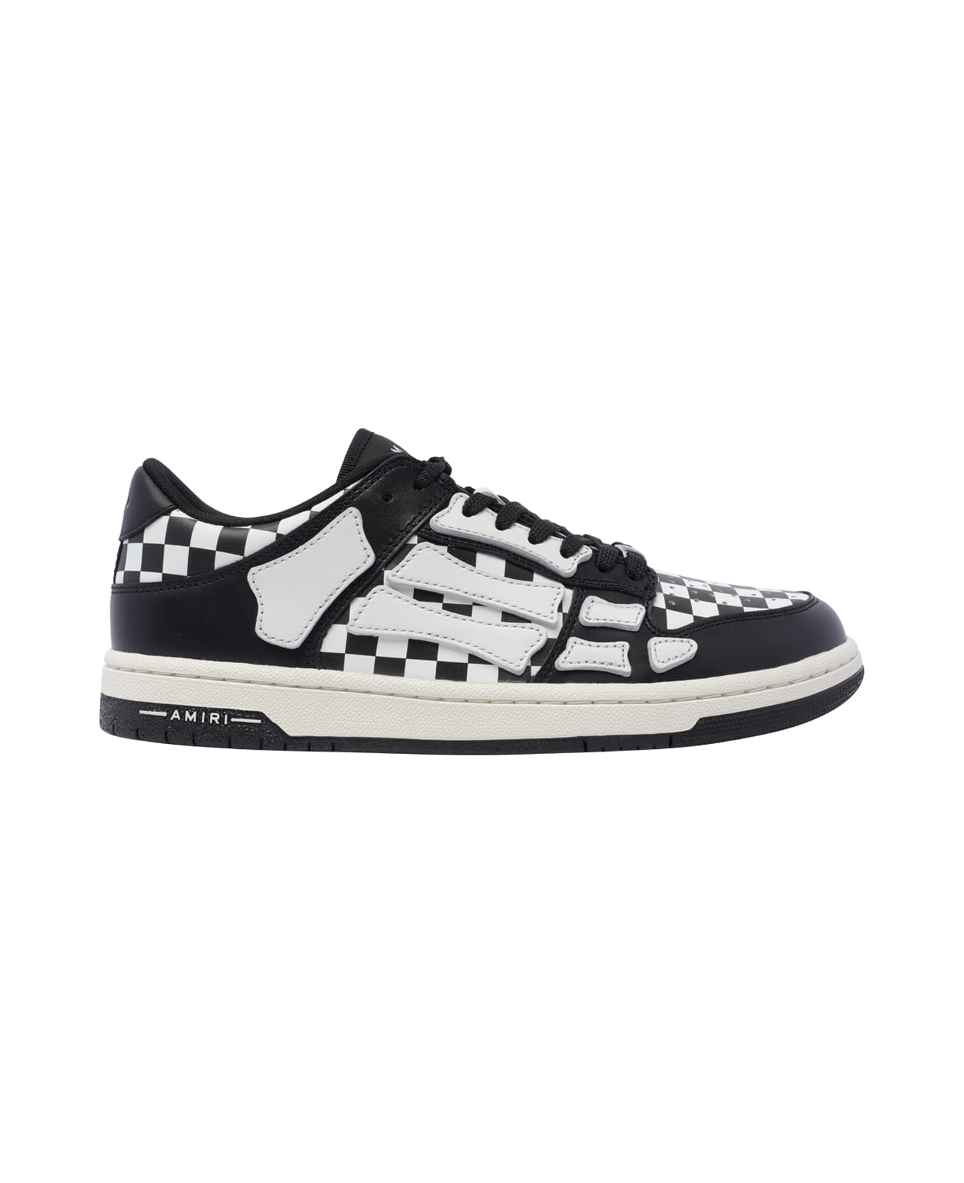 AMIRI Checkered Skel Top Low Sneakers - Black