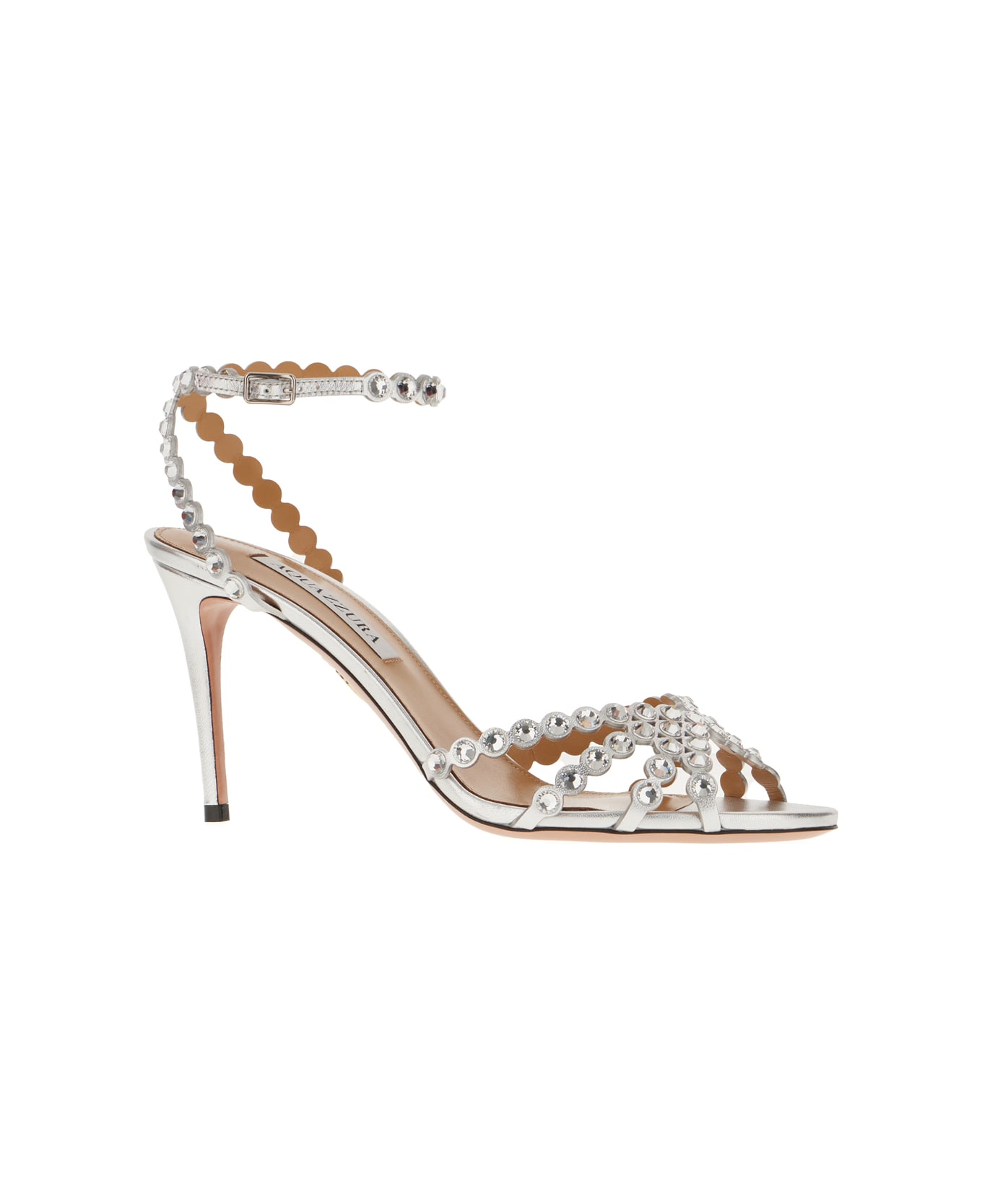 Aquazzura Embellished Nappa Leather Tequila Sandals - CCC ハイヒール