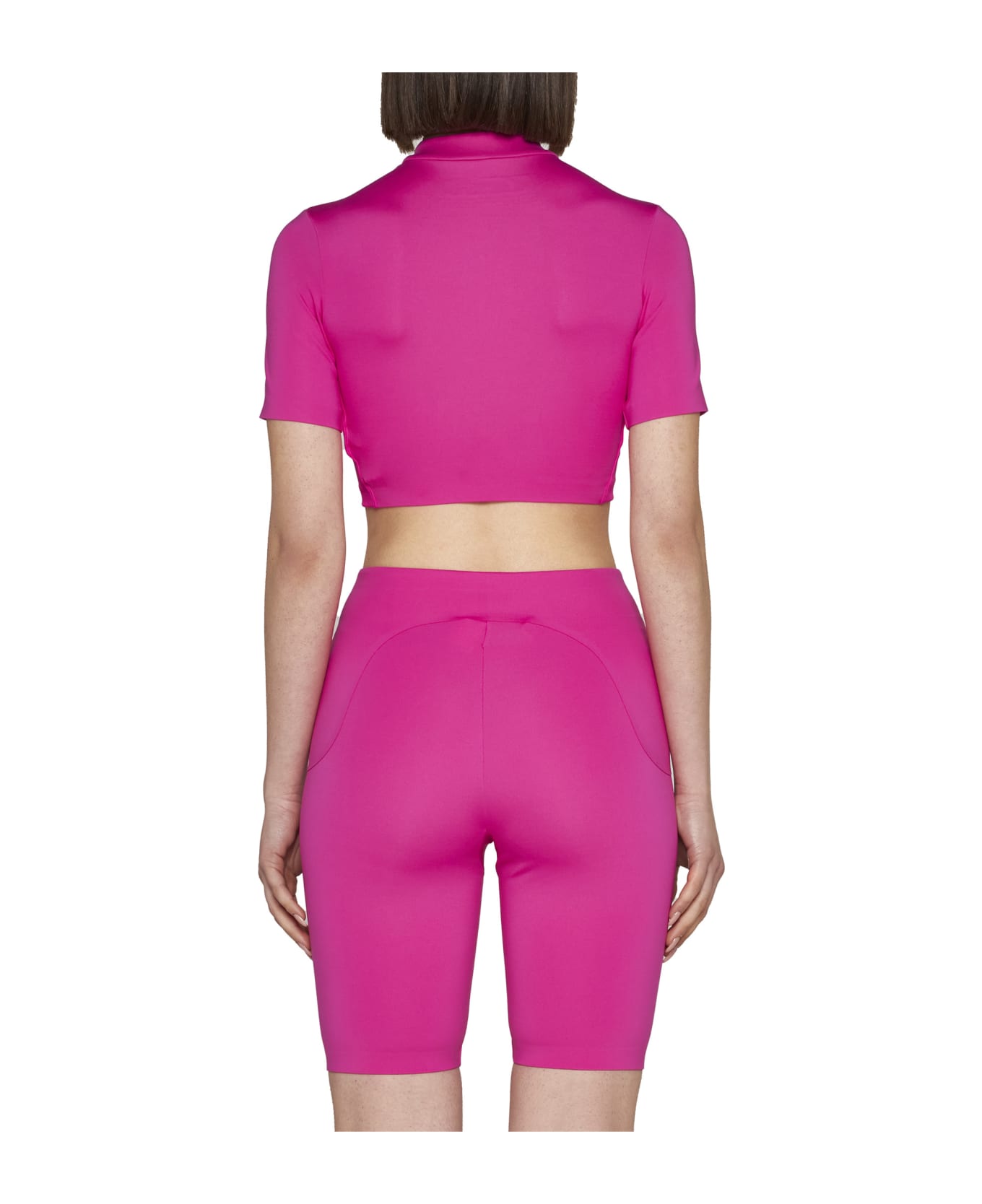 Off-White Fuchsia Shorts With Logo And Zip - Rosa