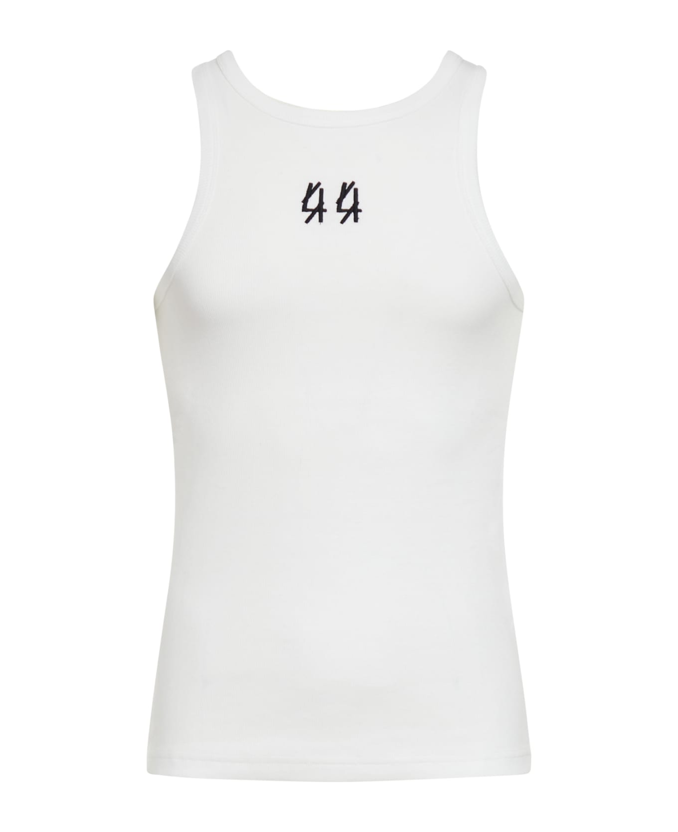 44 Label Group Spine Tank Top - White Black Spine Print