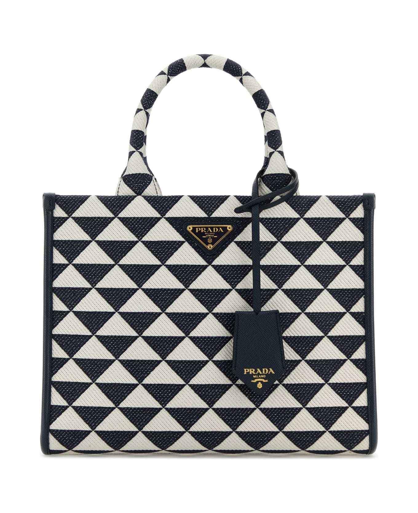 Prada Embroidered Fabric Small Symbole Shopping Bag - BALTICOTALCOB