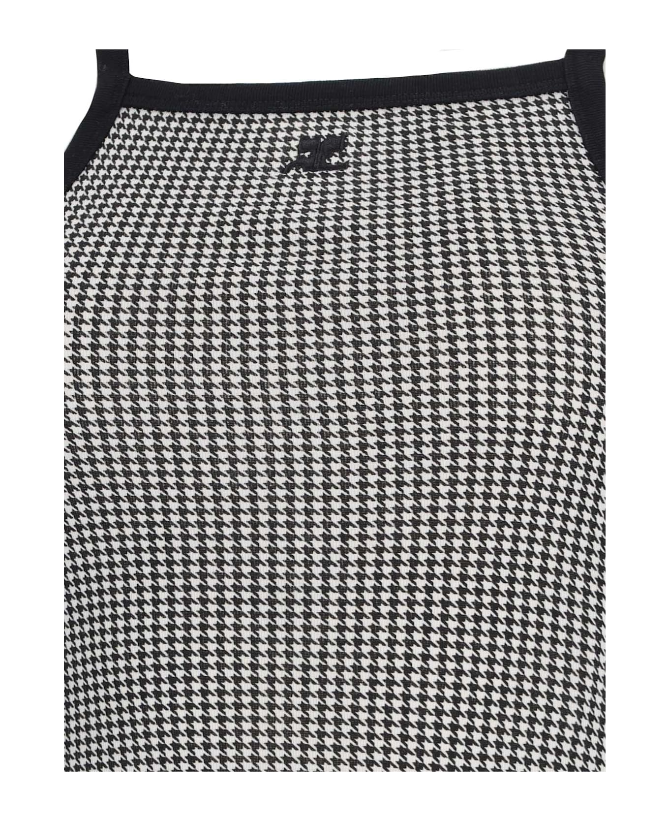 Courrèges Houndstooth Mini Dress - White