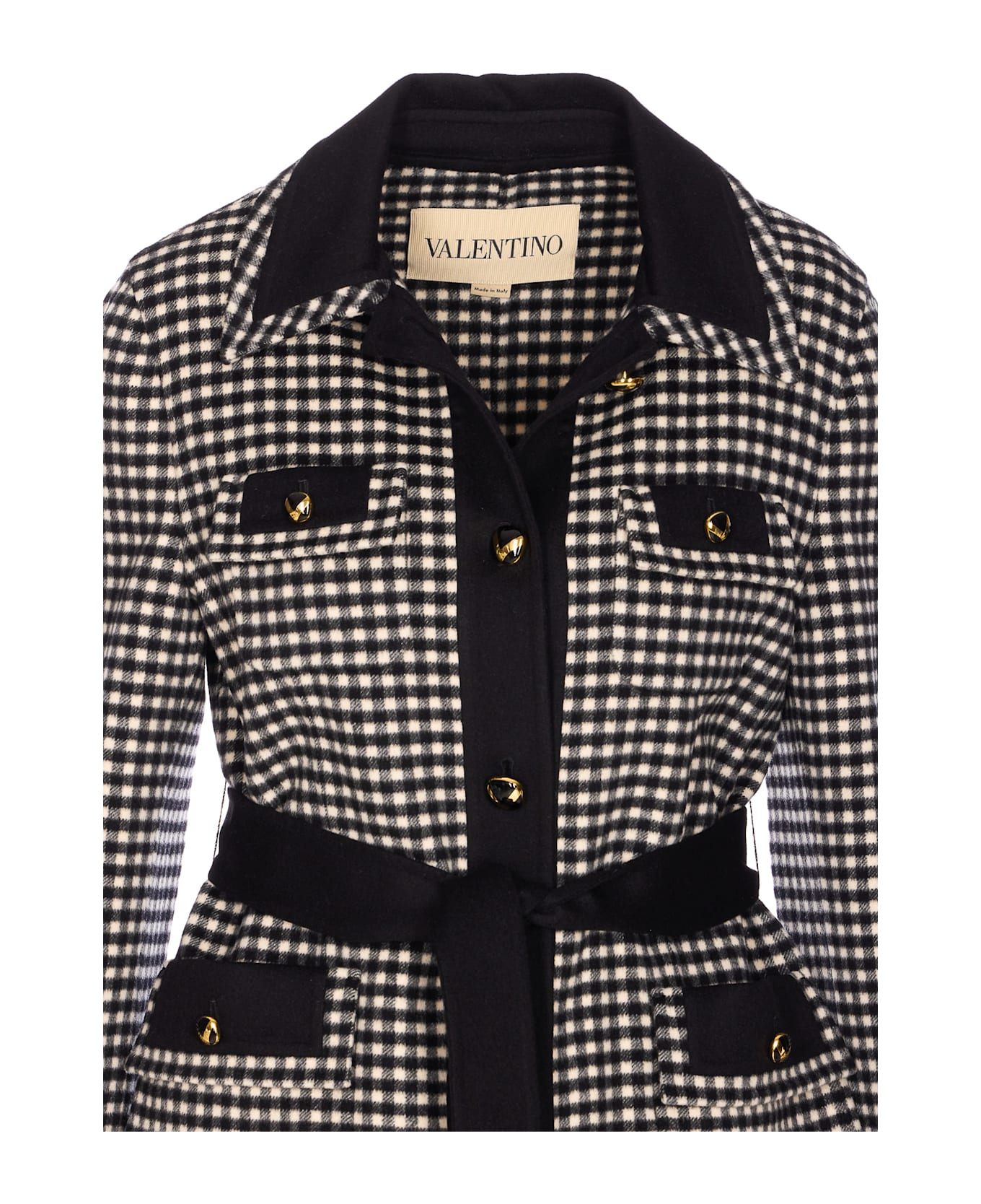 Valentino Garavani Micro Vichy Coat - Black