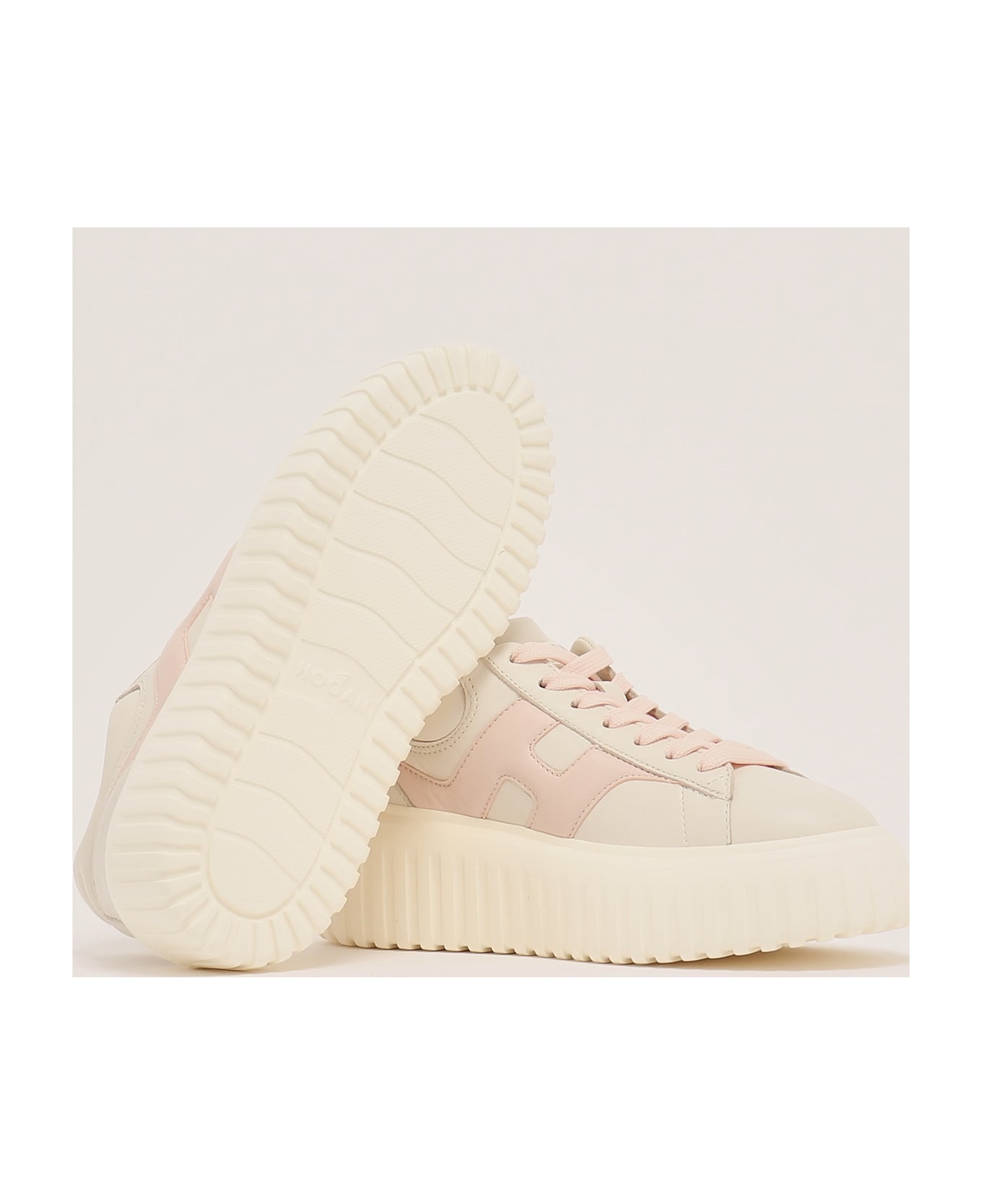 Hogan H Stripes H Spezzata Sneaker - MASTICE-ROSA