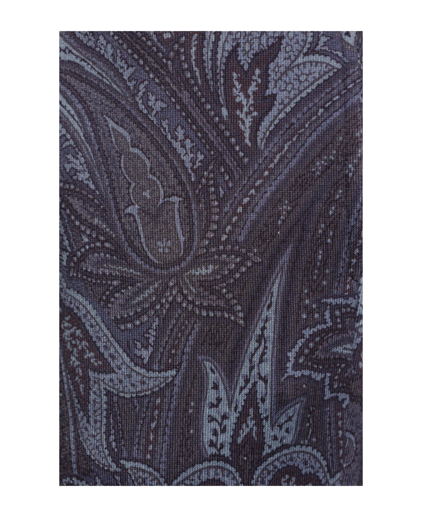 Etro Paisley Print Drawstring Track Pants - Blue