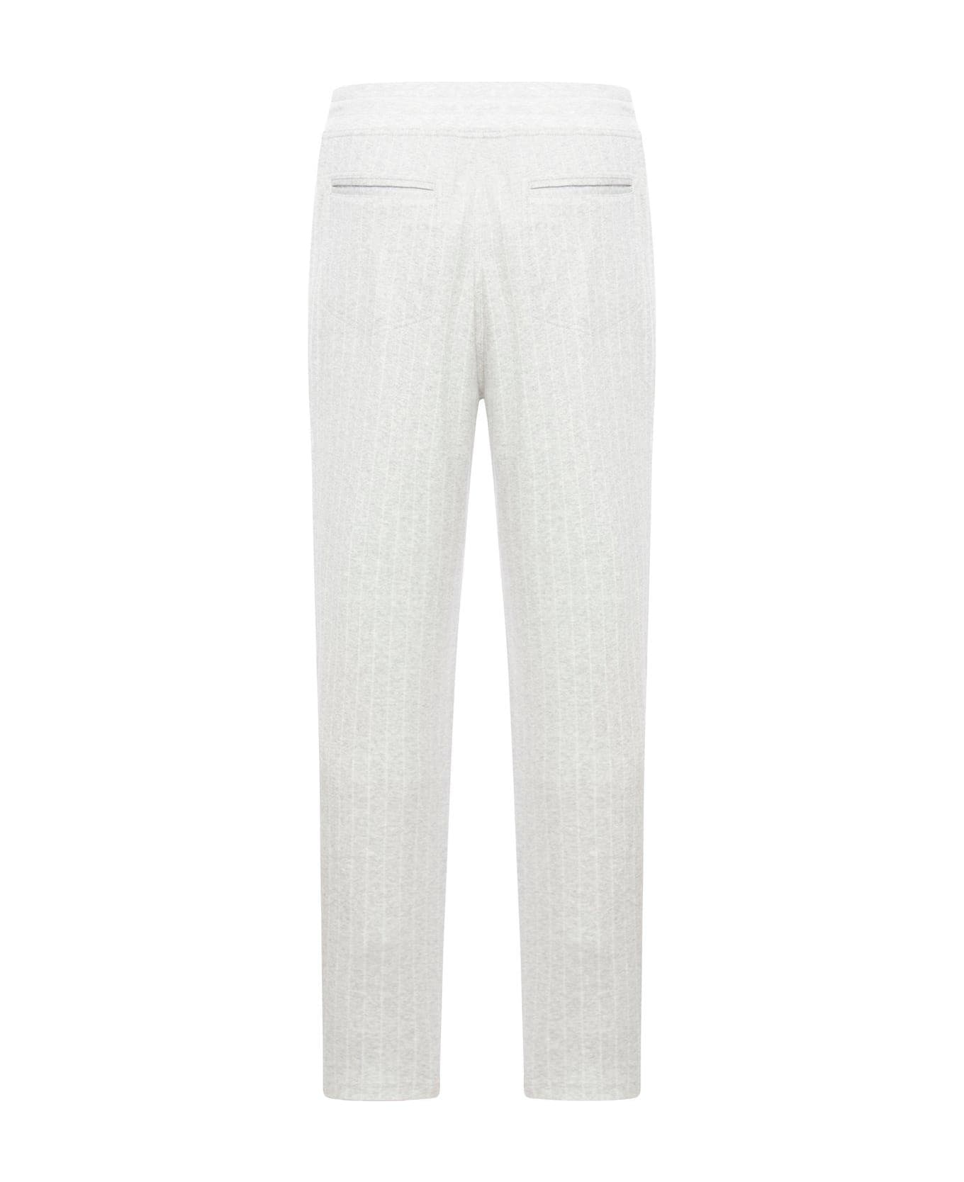 Brunello Cucinelli Drawstring Pin Stripe Pants - Grey