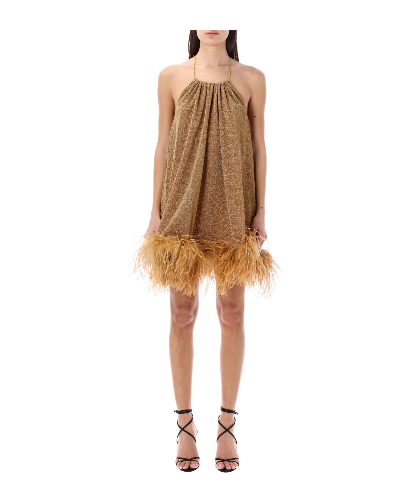 Oseree Lumière Plumage Minidress - TOFFE GOLD