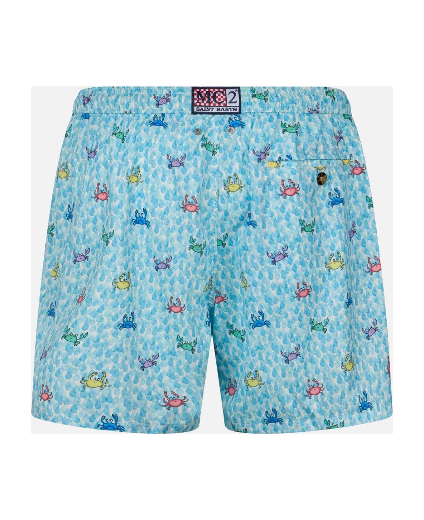 MC2 Saint Barth Comfort Light Classic Stretch Swim Shorts With Crabs Print - WHITE