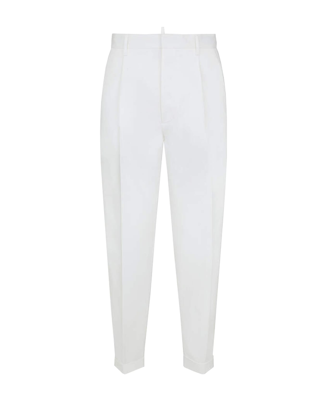 Dsquared2 Tailored Cotton Trousers - White