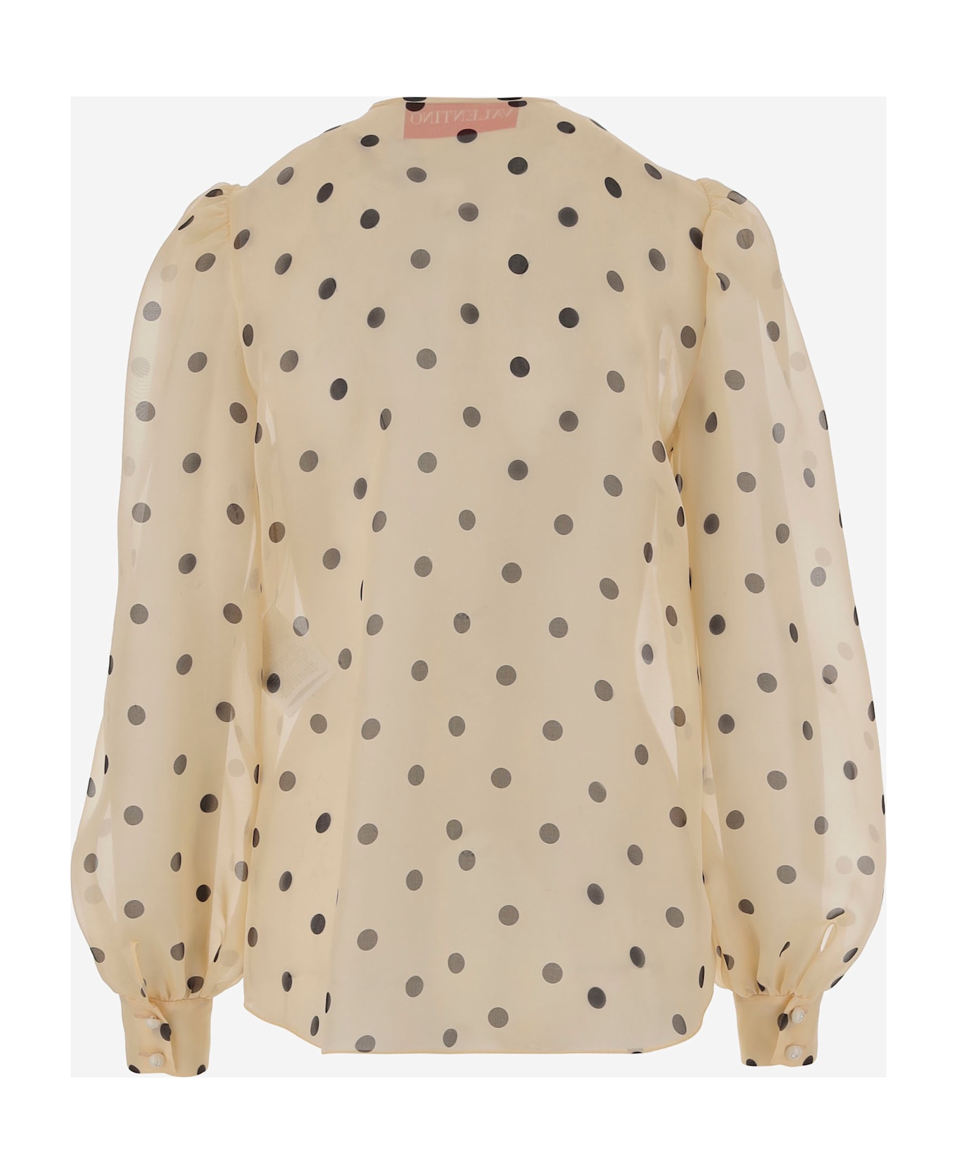 Valentino Silk Organza Shirt With Polka Dot Pattern - Red