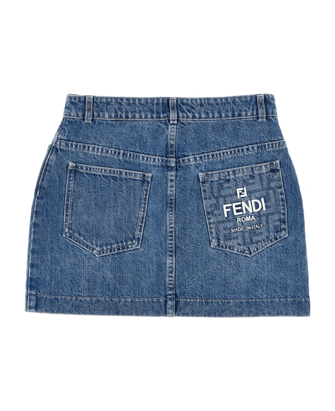 Fendi Logo Embroidery Skirt - Blue