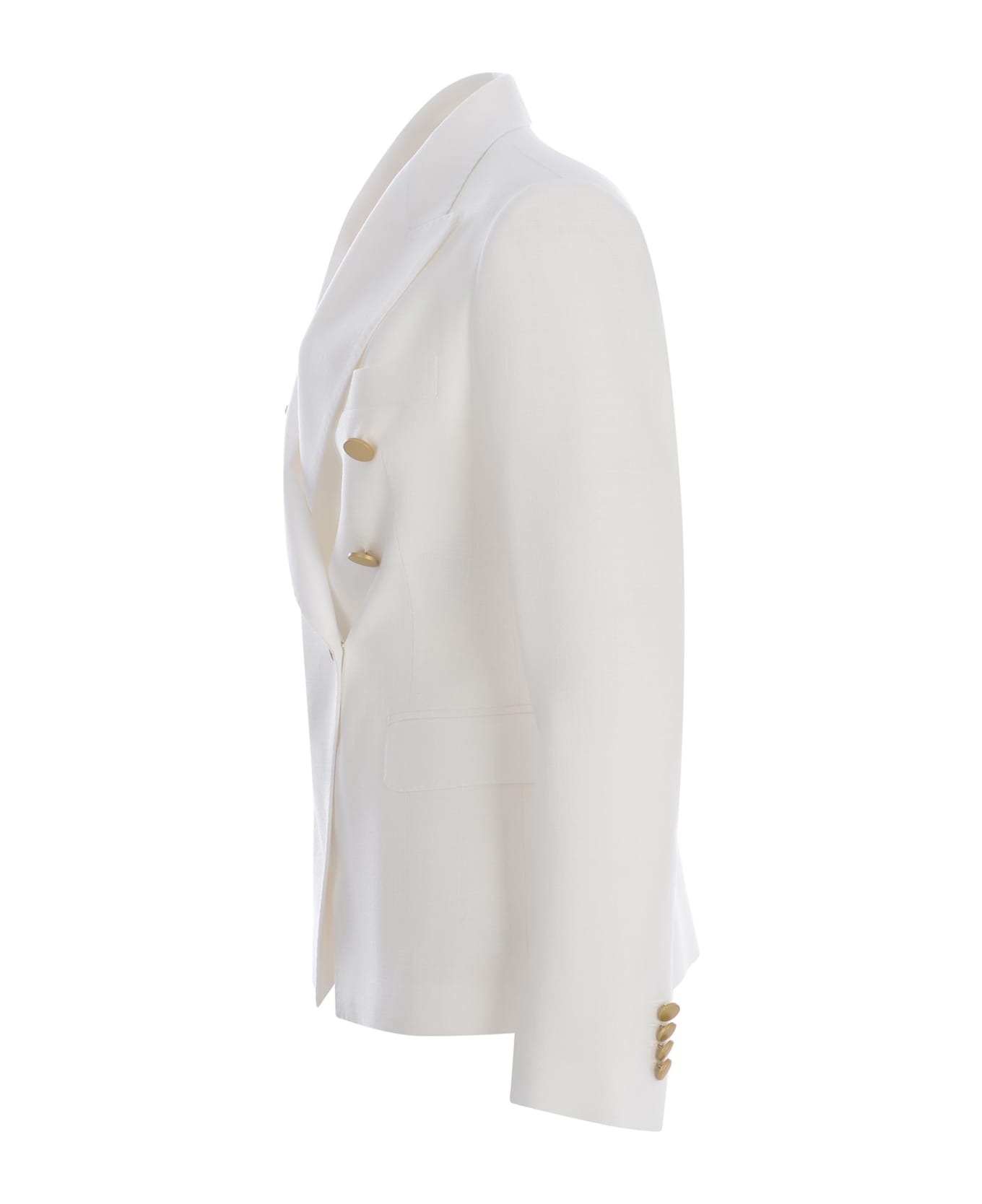 Tagliatore Double-breasted Jacket Tagliatore "j-alycia" Made Of Viscose - Bianco