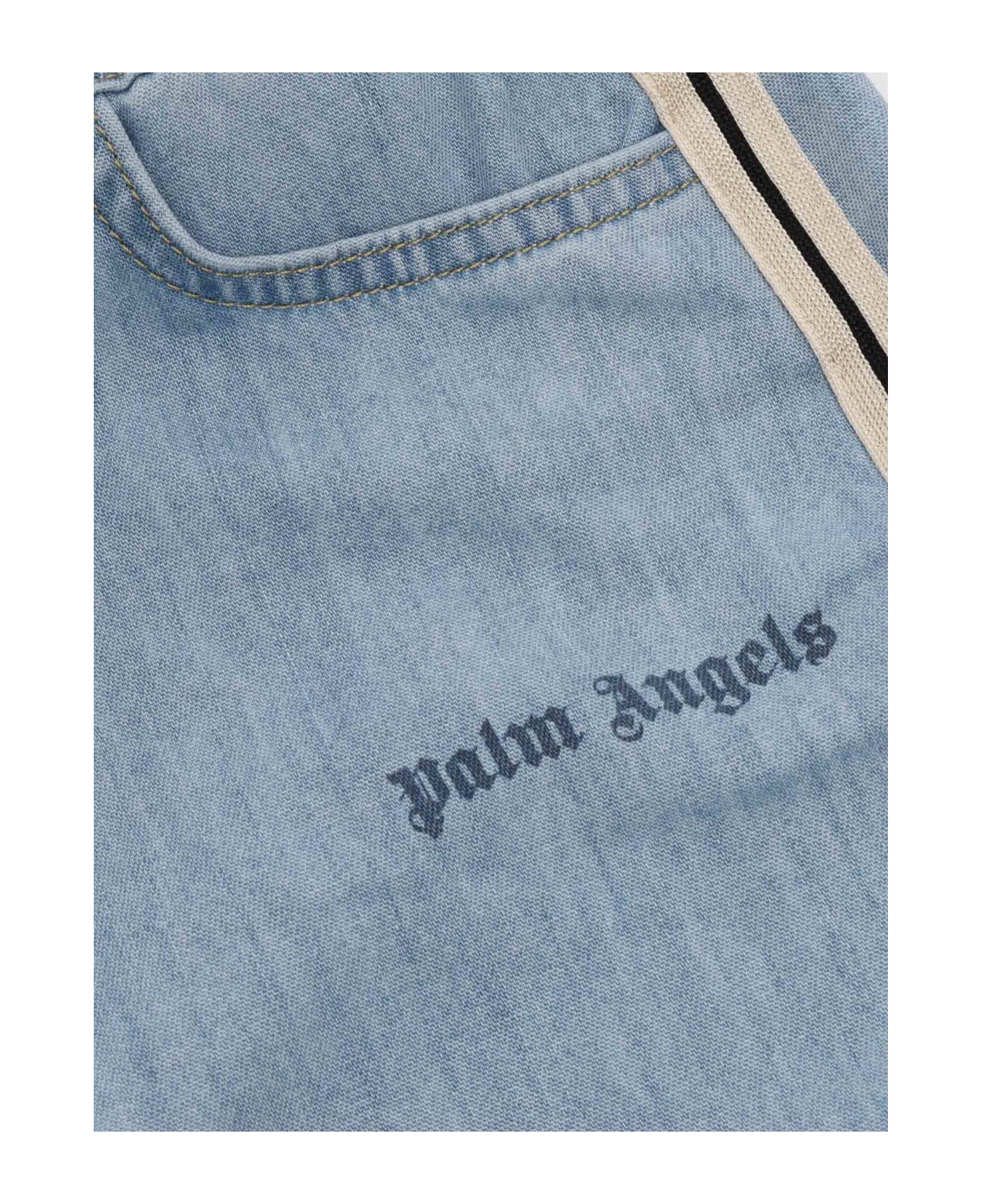 Palm Angels Wide Leg Jeans - BLUE