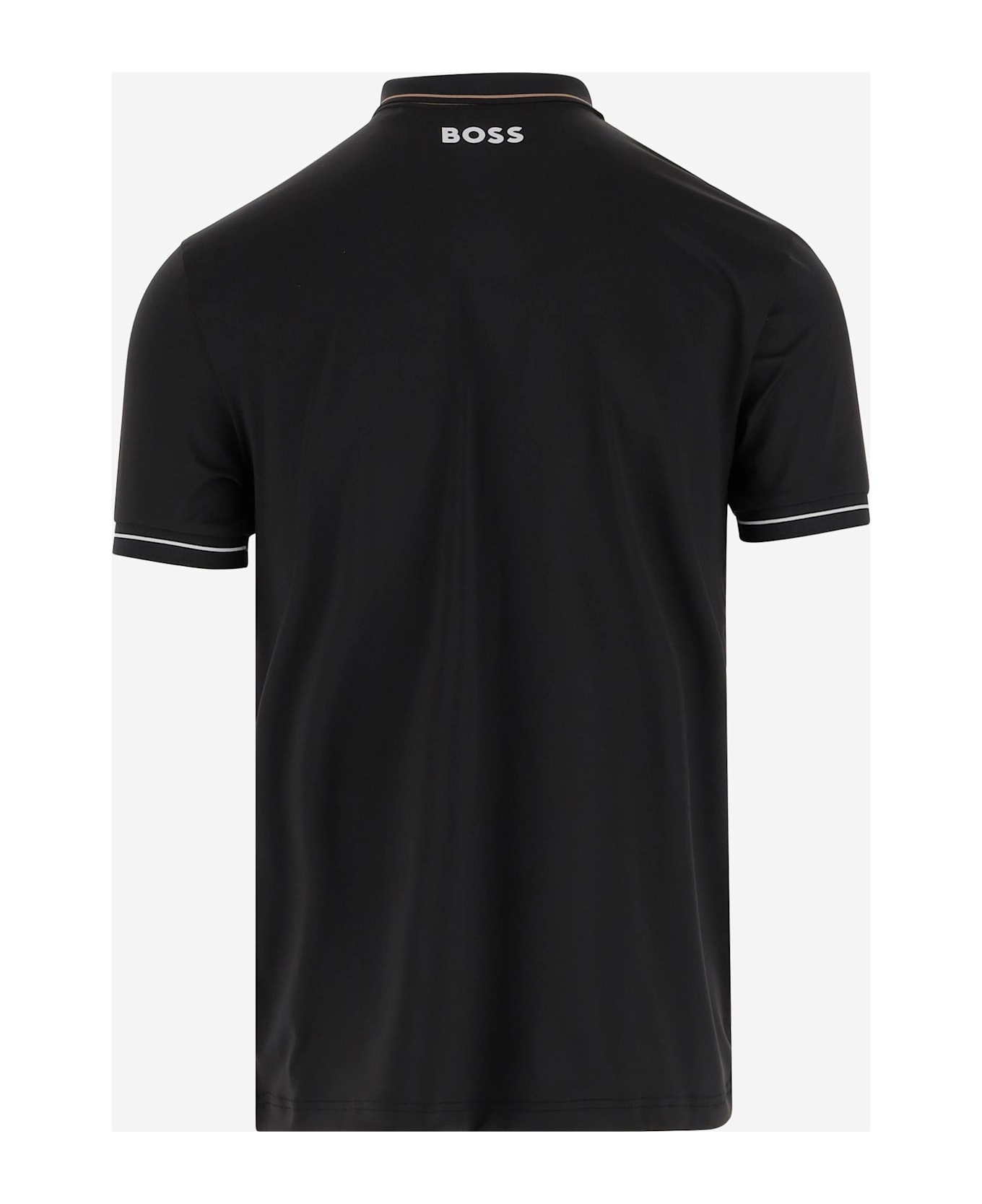 Hugo Boss Stretch Fabric Polo Shirt With Logo - Black