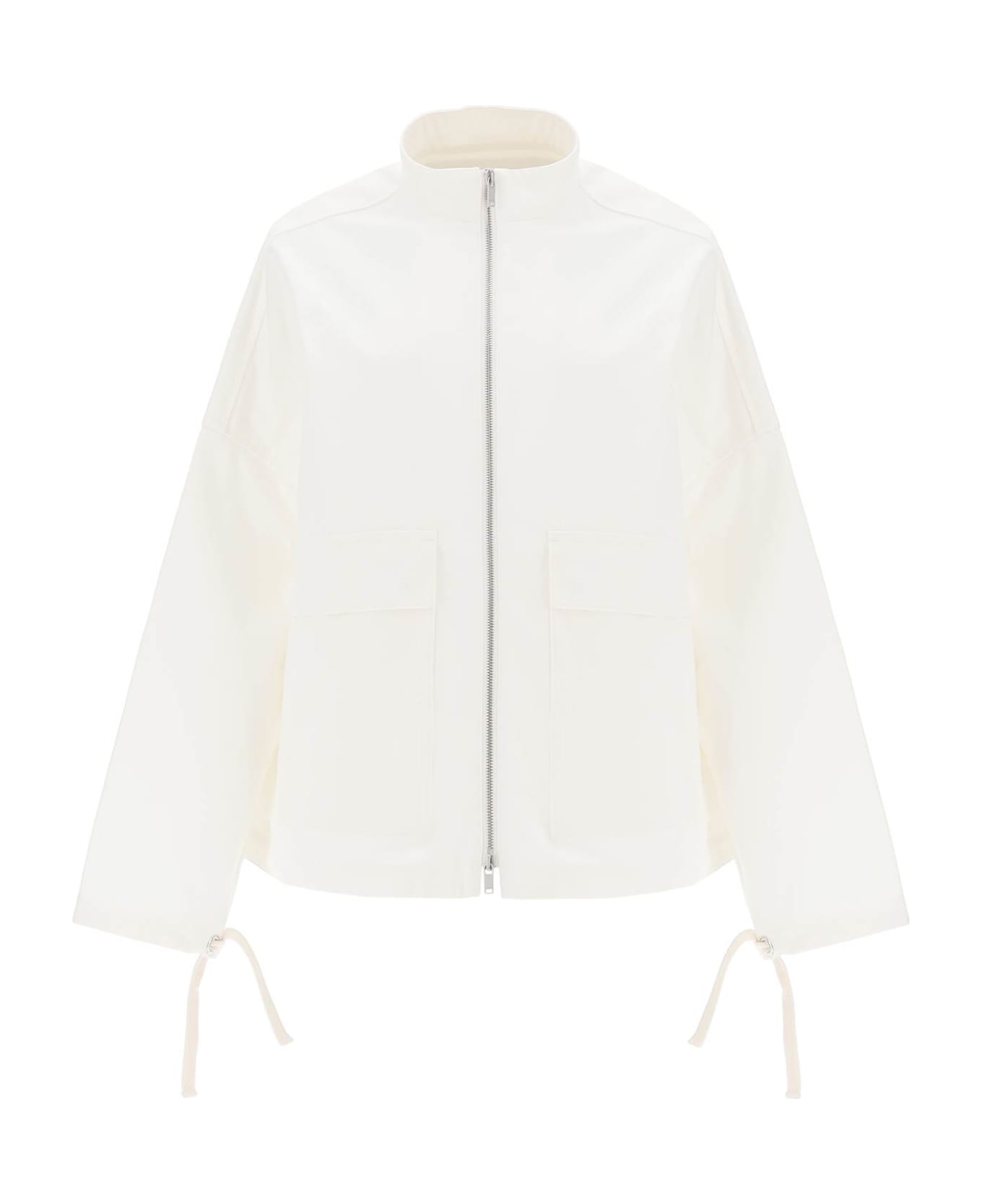 Jil Sander Oversized Blouson Jacket In Canvas - White