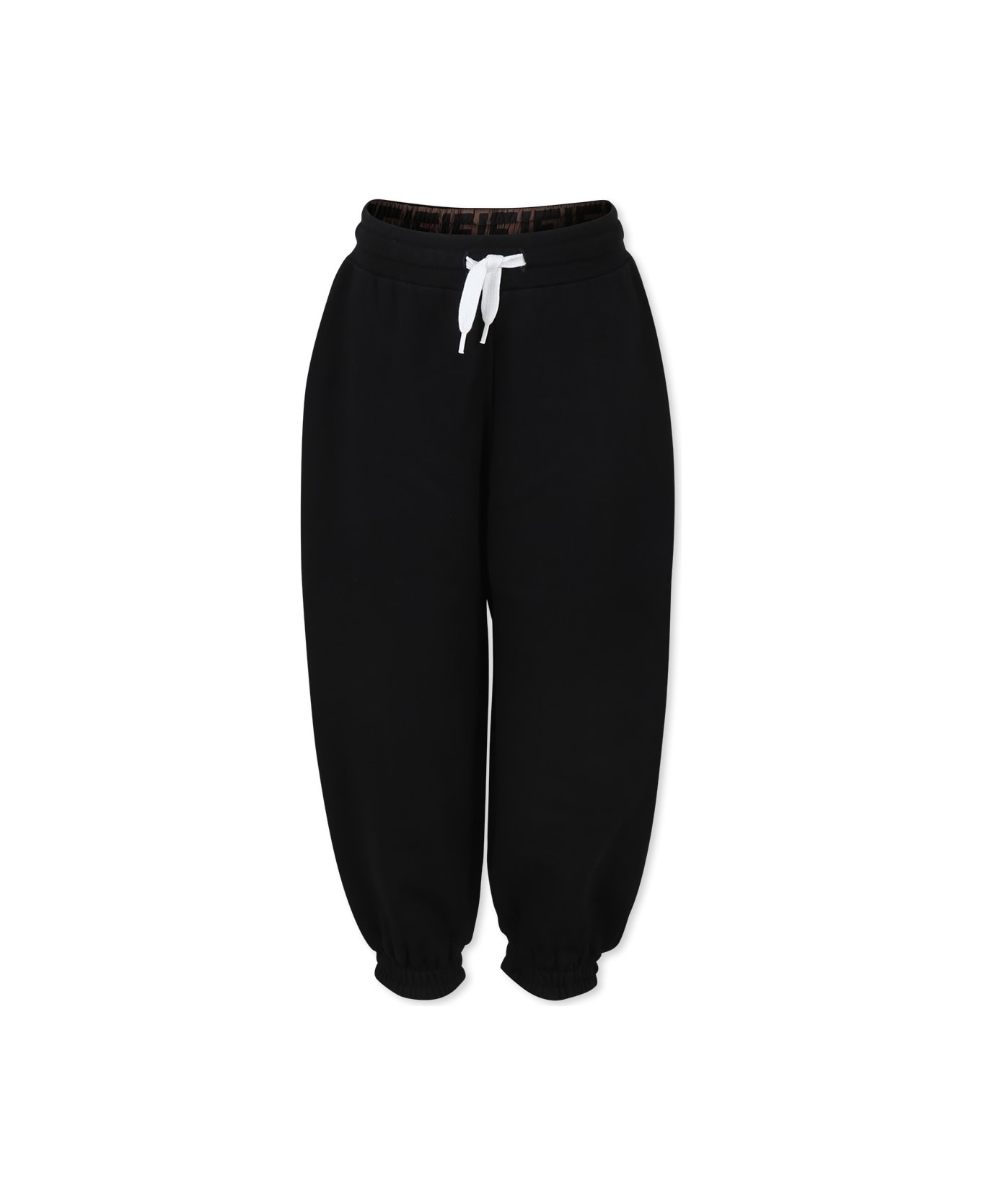 Fendi Brown Reversible Trousers For Kids With Ff - Brown