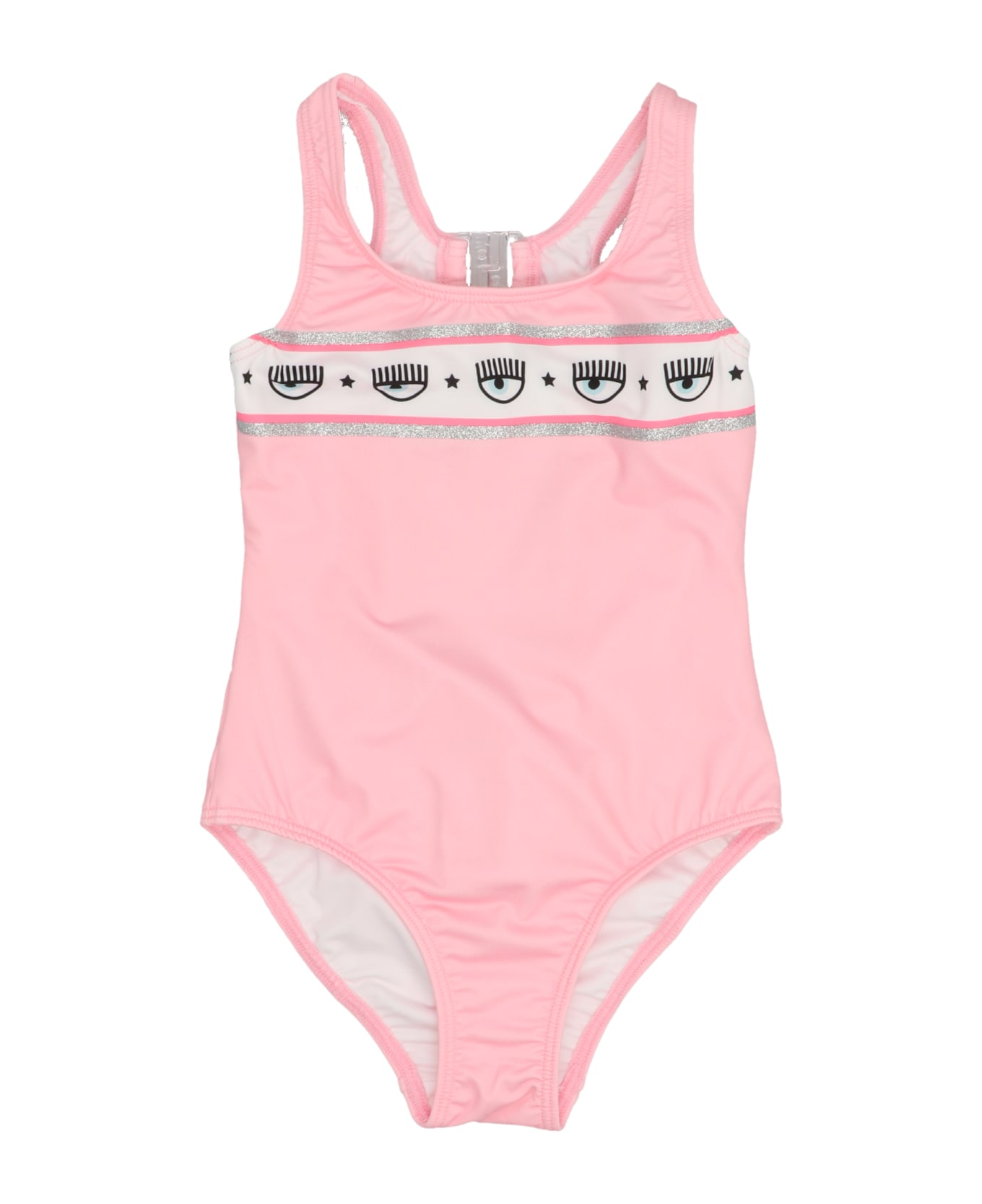 Chiara Ferragni 'maxi Logo Mania One-piece Swimsuit - Pink